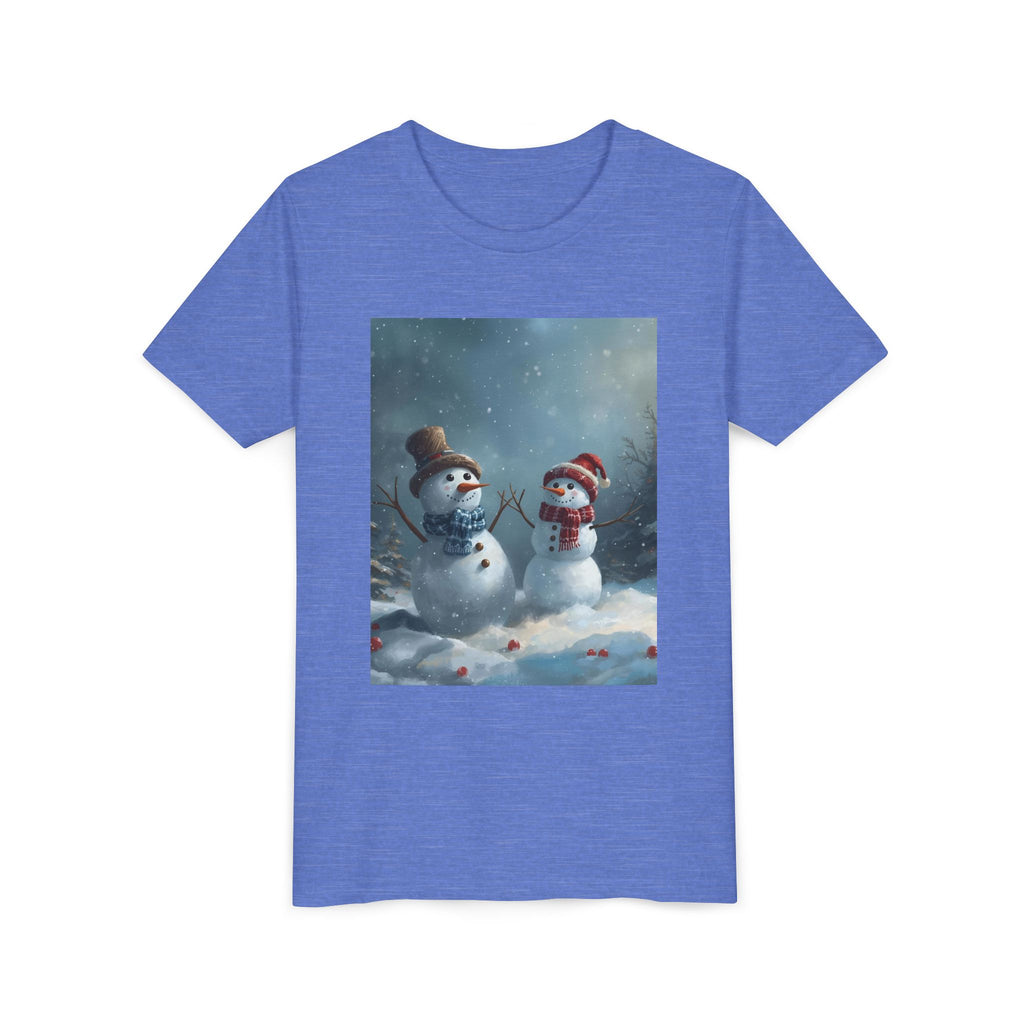 Youth Christmas Snowman Tee, Winter T-Shirt, Christmas Gift, Holiday Apparel, Kids Winter Wear, Cute Snowman Design