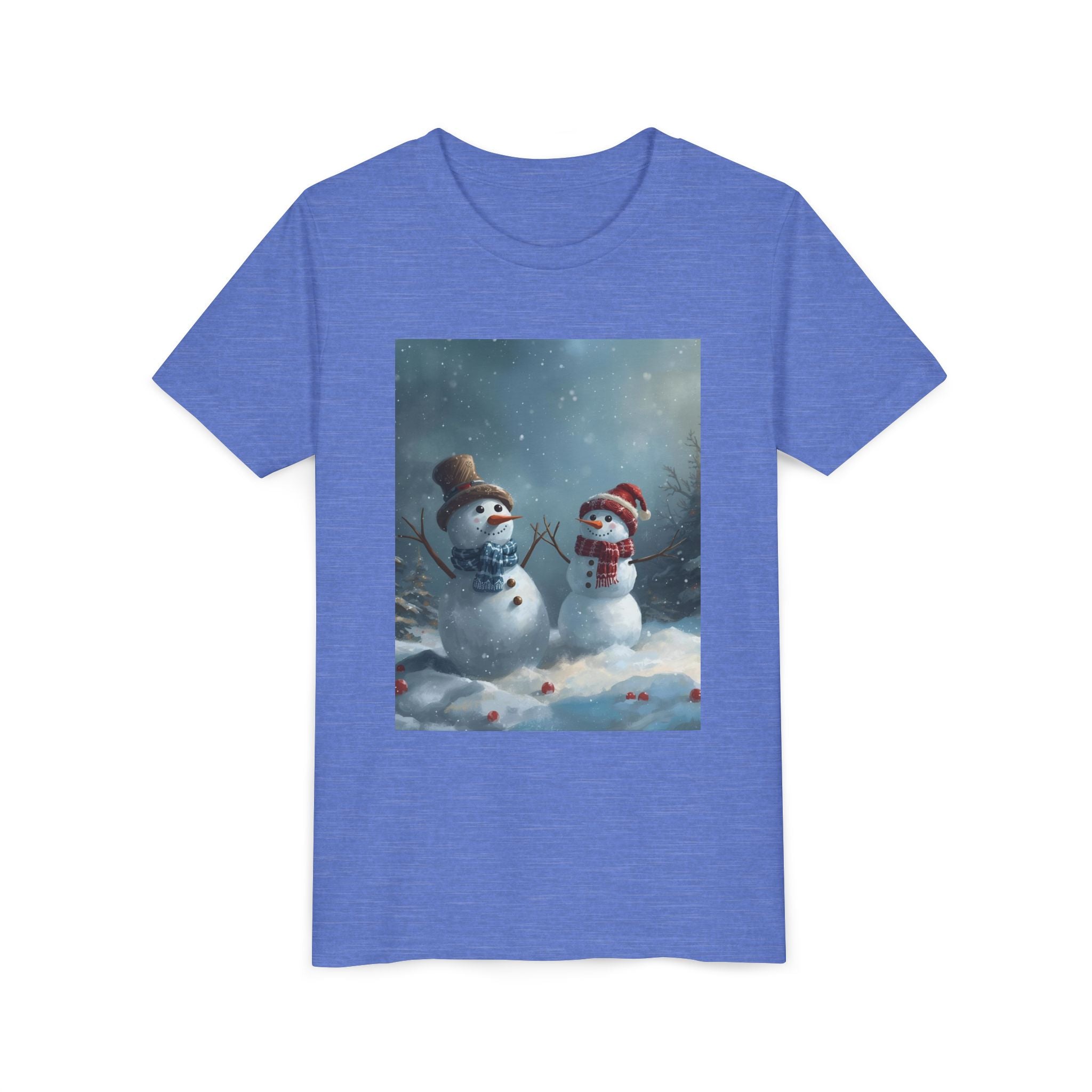 Youth Christmas Snowman Tee, Winter T-Shirt, Christmas Gift, Holiday Apparel, Kids Winter Wear, Cute Snowman Design