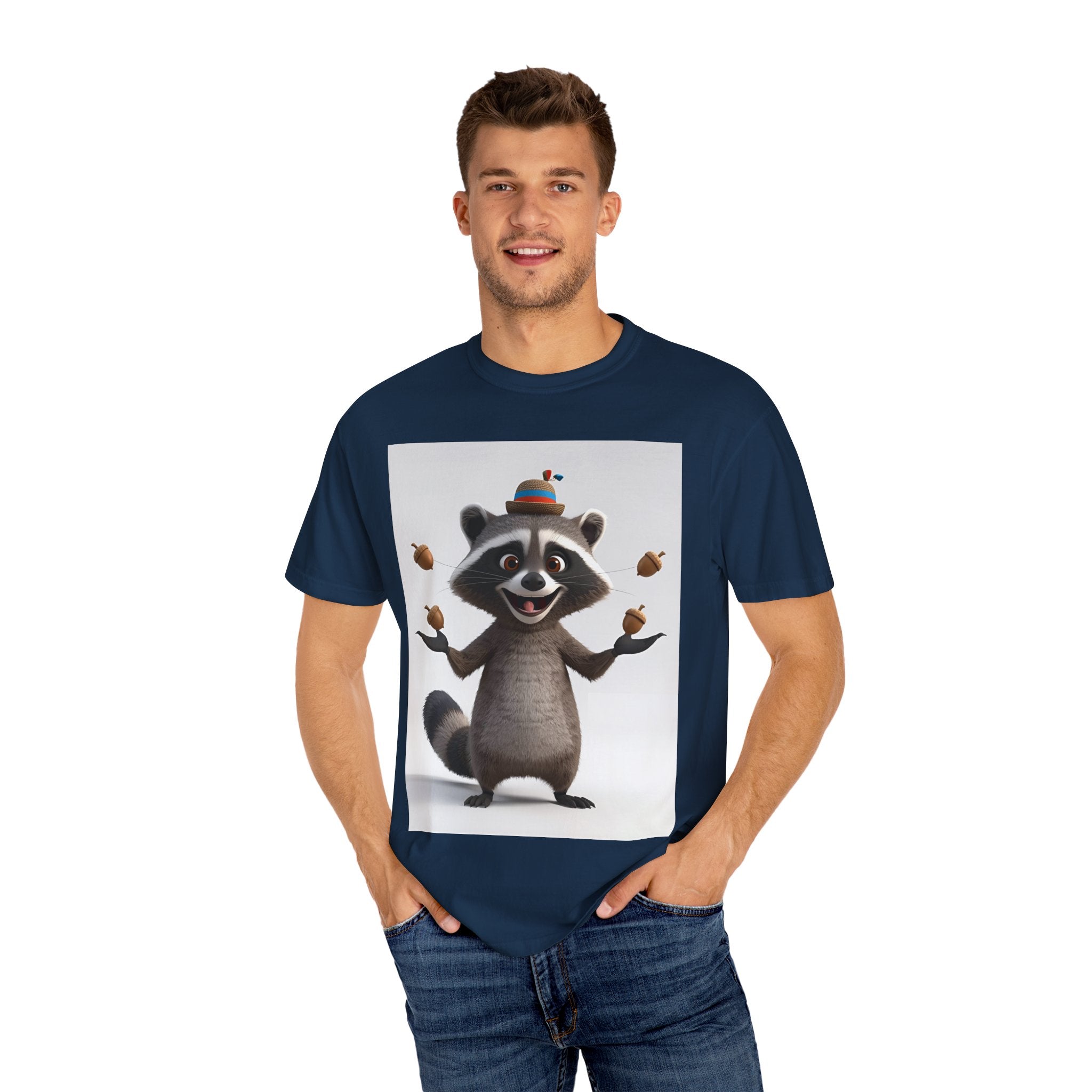 Whimsical Raccoon T-Shirt, Unisex Graphic Tee, Cute Animal Shirt, Fun Gift for Kids and Adults, Quirky Nature Lover Apparel, Party Wear