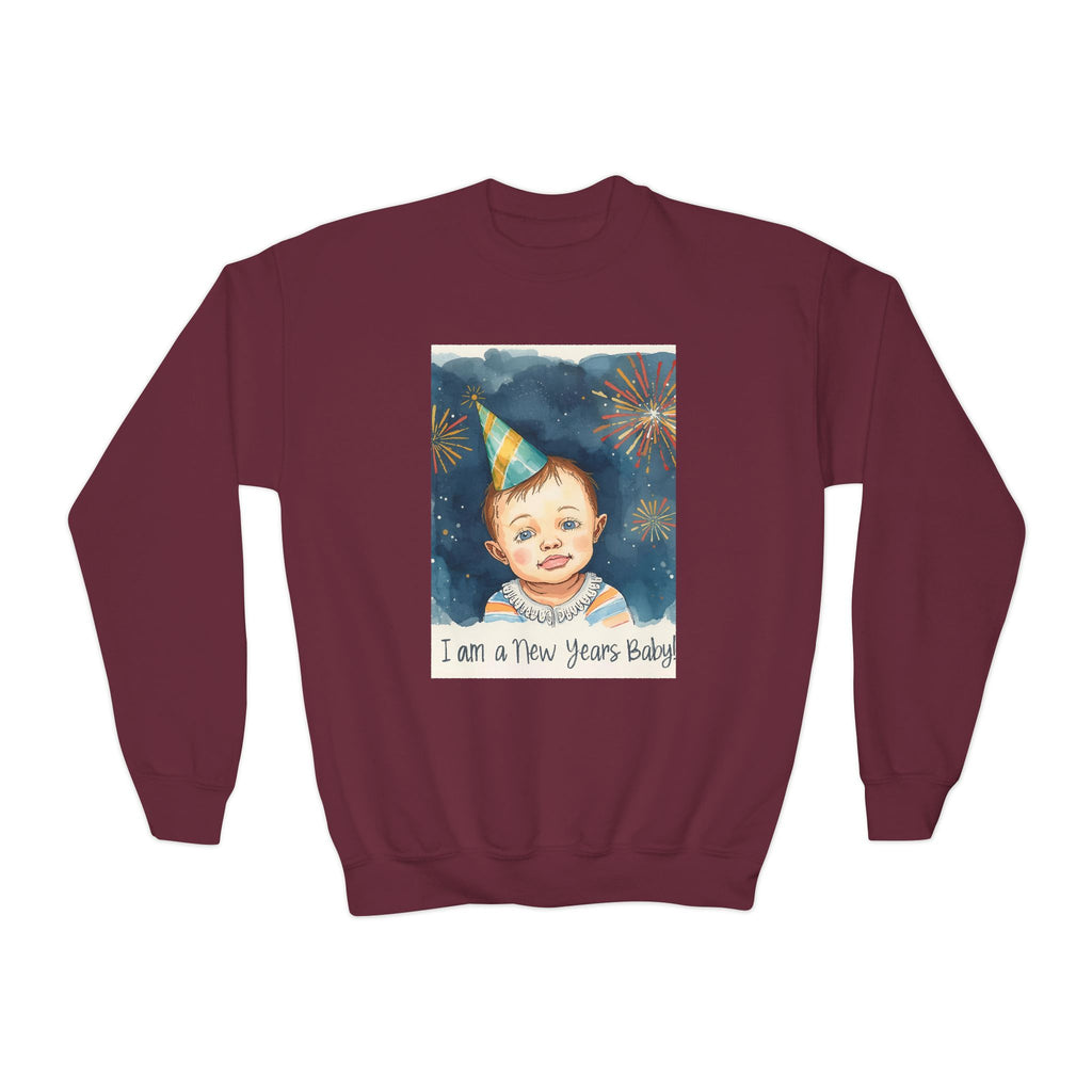 I Am A New Years Baby Youth Crewneck Sweatshirt