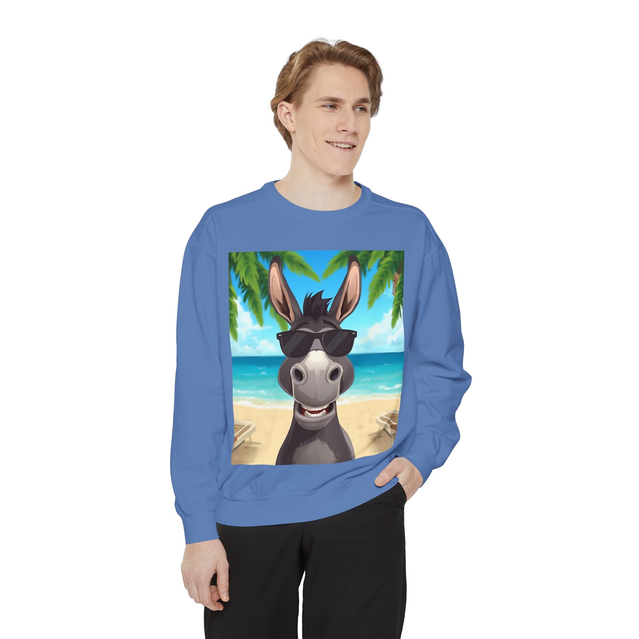 Donkey Beach Vibe Unisex Garment-Dyed Sweatshirt