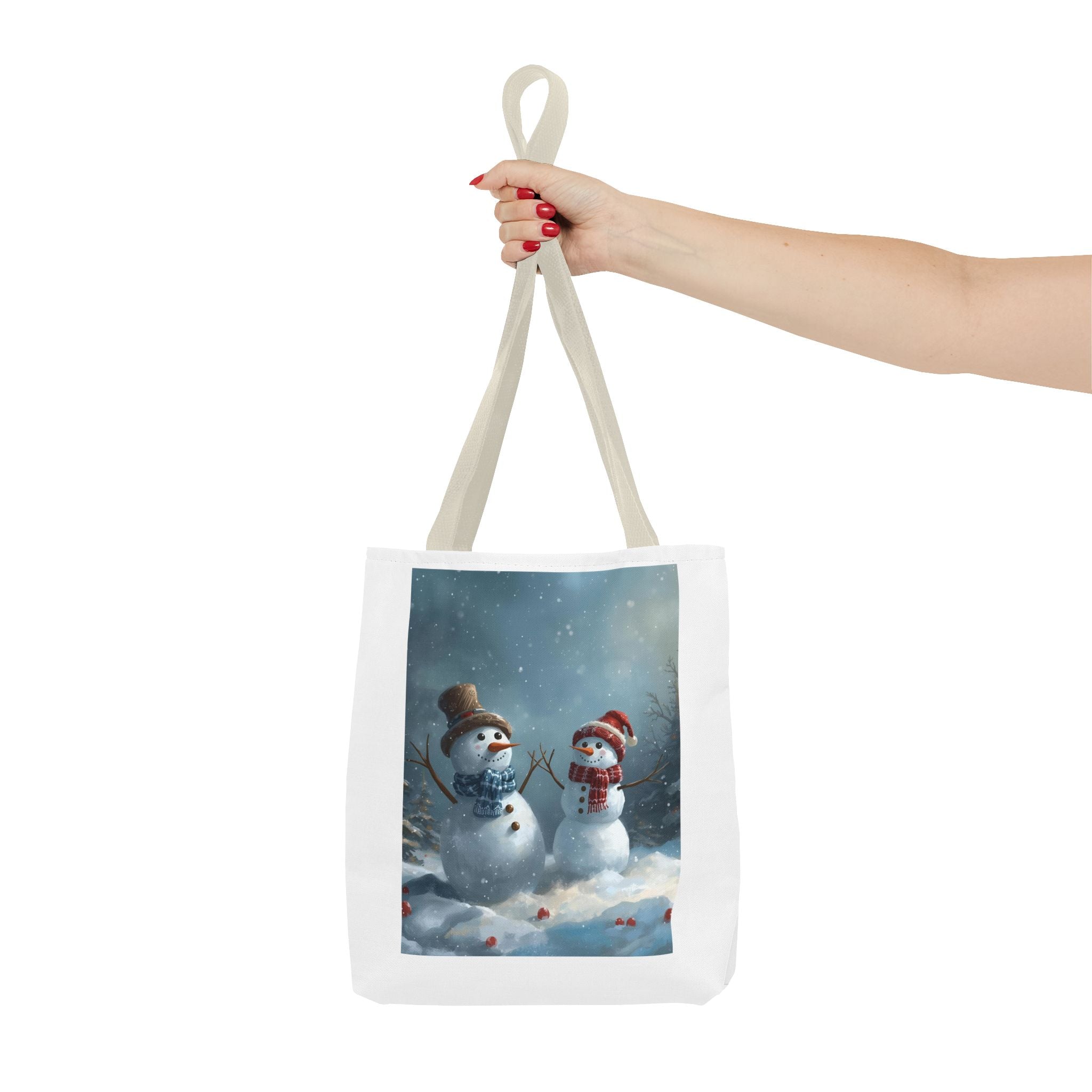 Christmas Snowman Holiday Tote Bag, Festive Bag for Christmas, Winter Shopping, Gift for Her, Reusable Eco-Friendly, Merry Holidays
