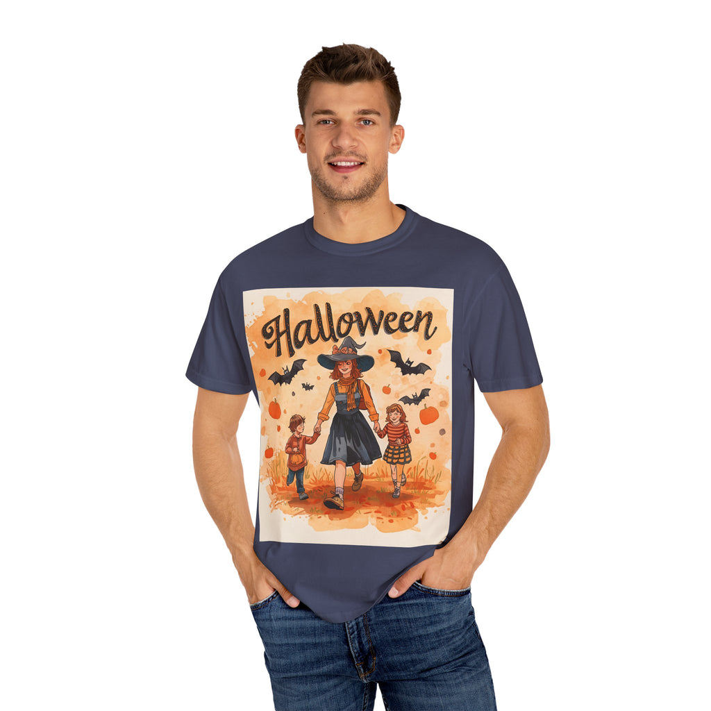 Halloween Themed Mom And Children Unisex T-shirt, Spooky Family Shirt, Fall Apparel, Halloween Costume Tee, Handcrafted Halloween Gift
