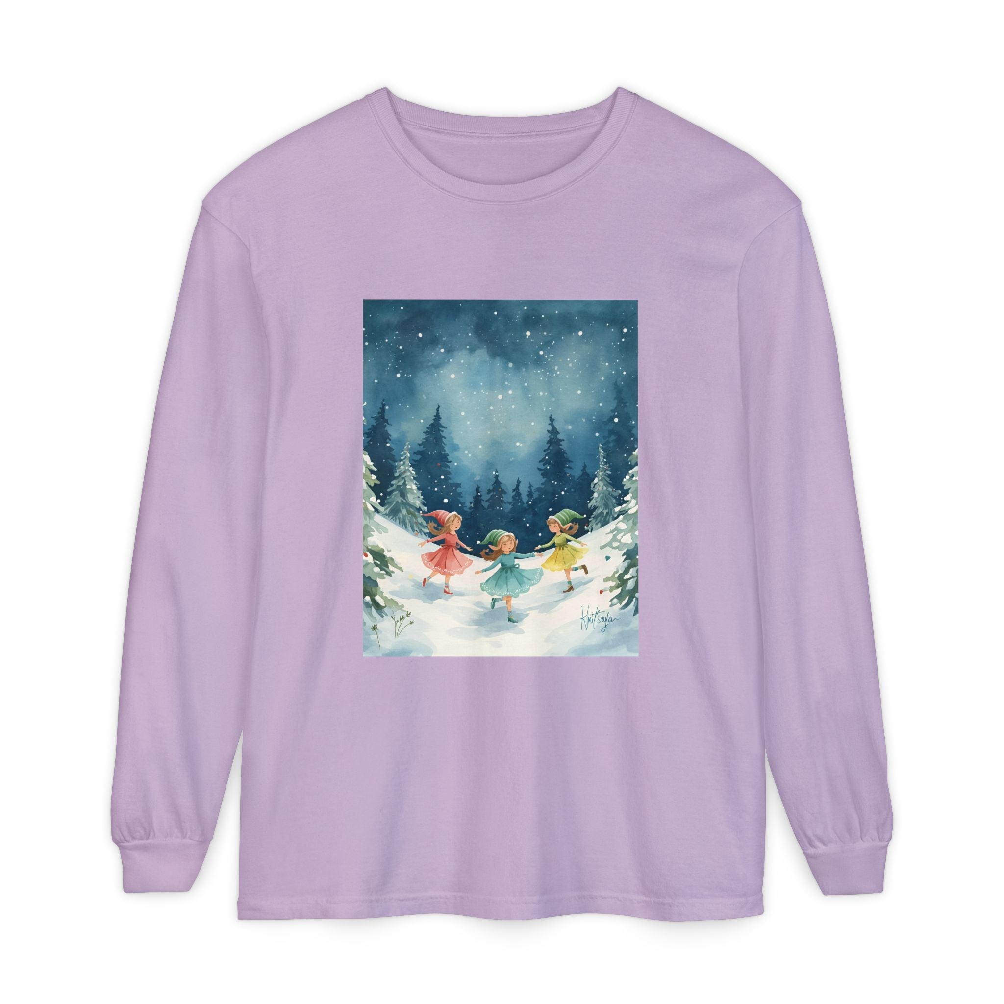 Winter Wonderland Long Sleeve T-Shirt, Cozy Graphic Tee, Perfect for Holidays, Gift for Her, Winter Apparel, Seasonal Fashion