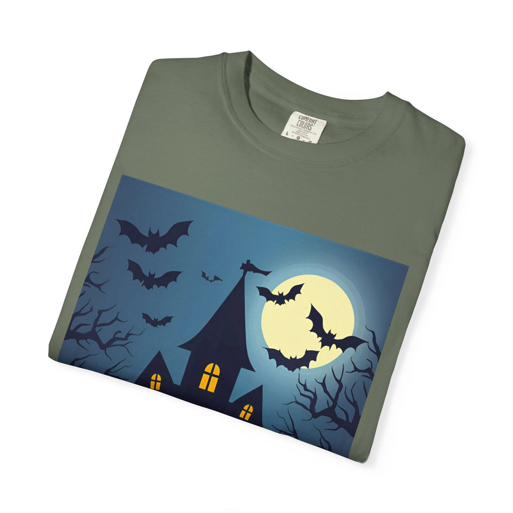 Haunted House T-Shirt, Spooky Halloween Tee, Unisex Shirt, Fall Apparel, Ghostly Graphic Tee, October Celebration Outfit