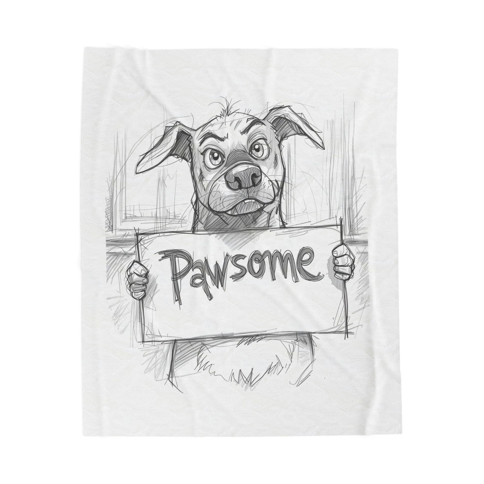 Pawsome Dog Velveteen Plush Blanket