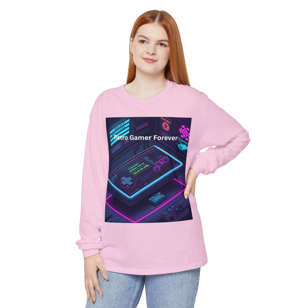 Retro Game Controller Unisex Garment-dyed Long Sleeve T-Shirt