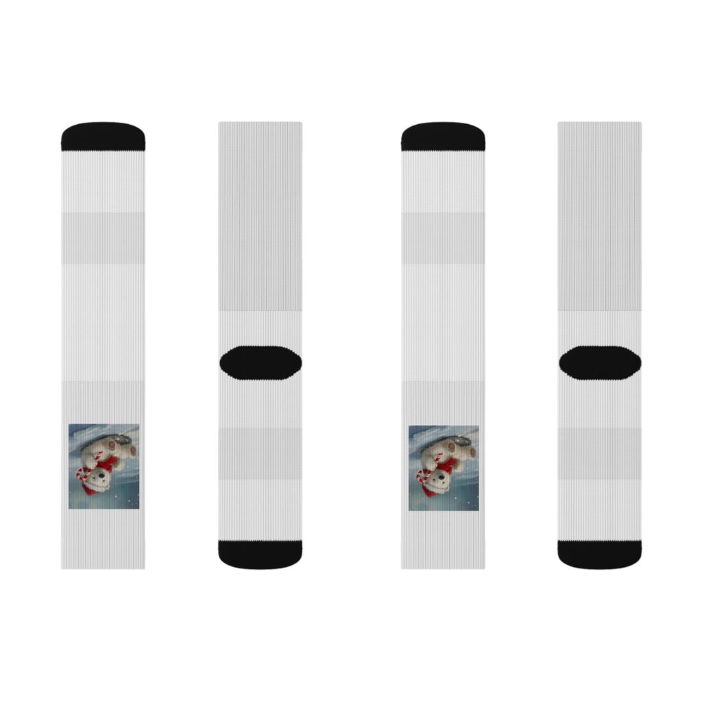 Cute Christmas Bear Sublimation Socks