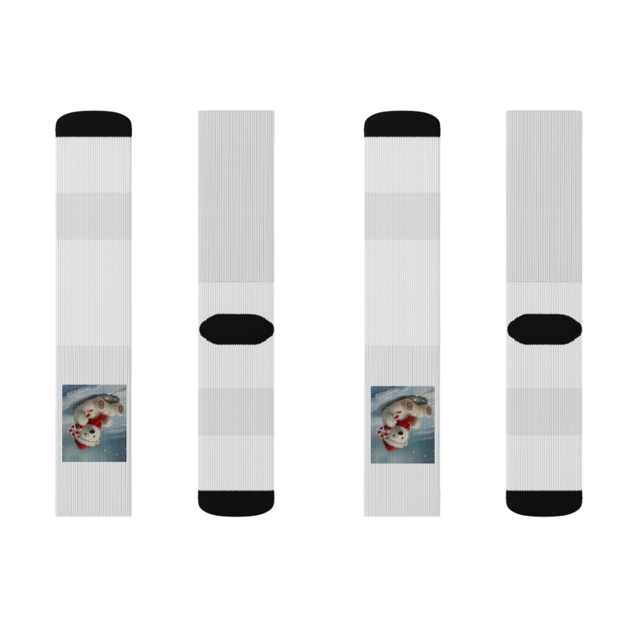 Cute Christmas Bear Sublimation Socks