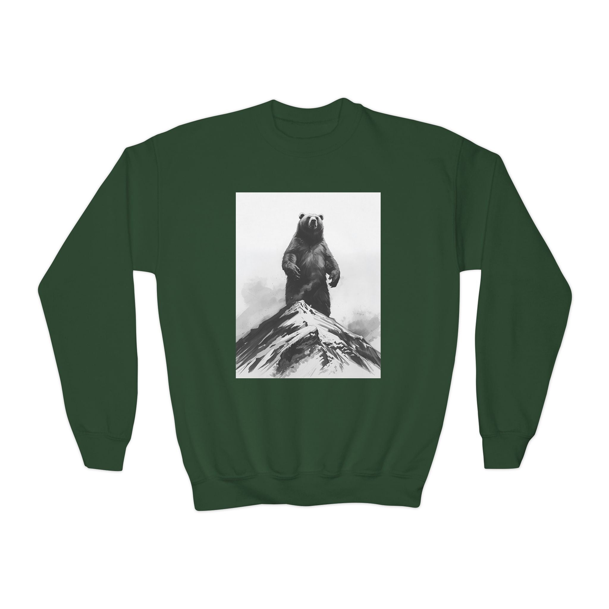 Bear Mountain Snow Youth Crewneck Sweatshirt