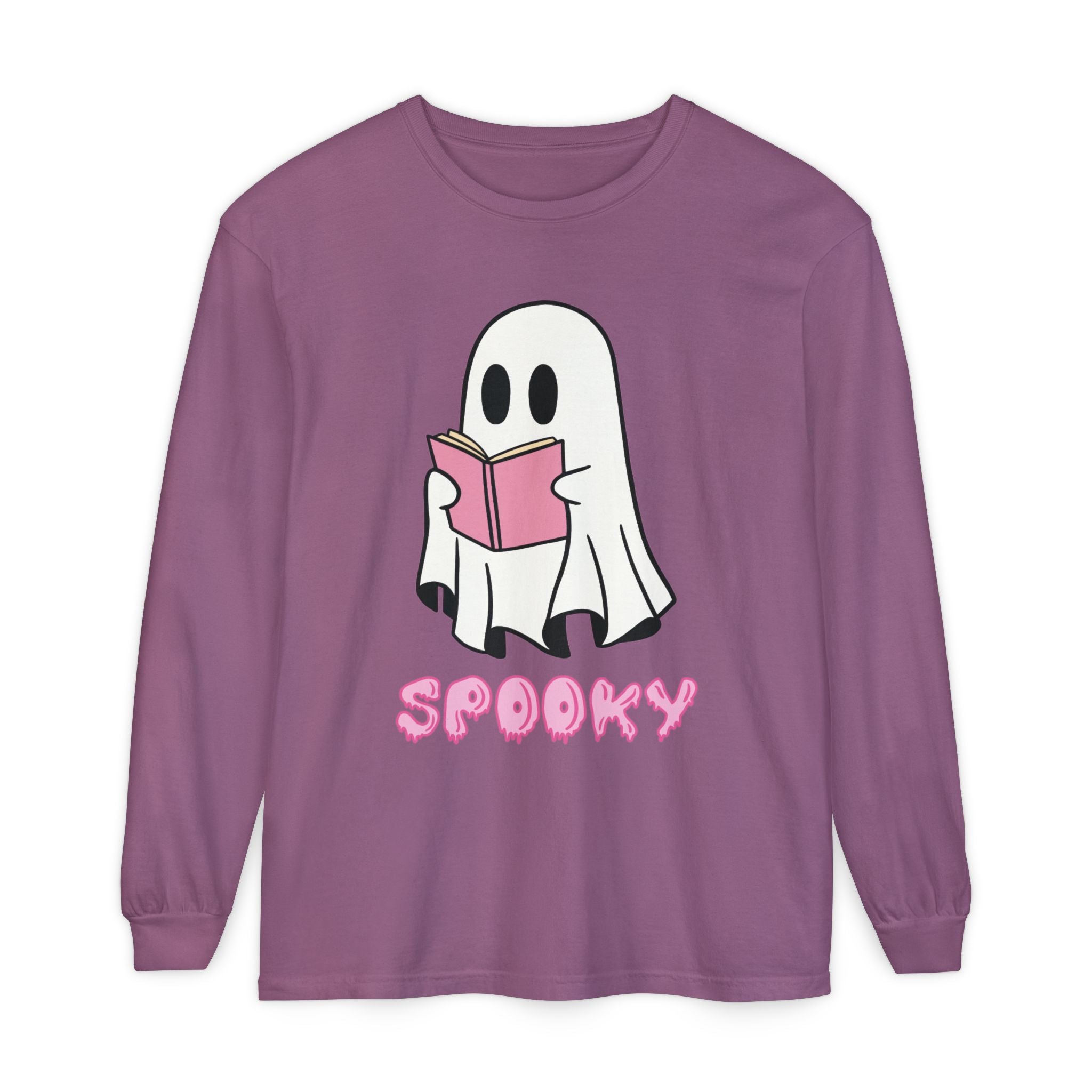 Spooky Ghost Long Sleeve T-Shirt, Halloween Shirt, Unisex Tee, Cozy Casual Apparel, Ghost Reading Book Design, Perfect for Fall [...]
