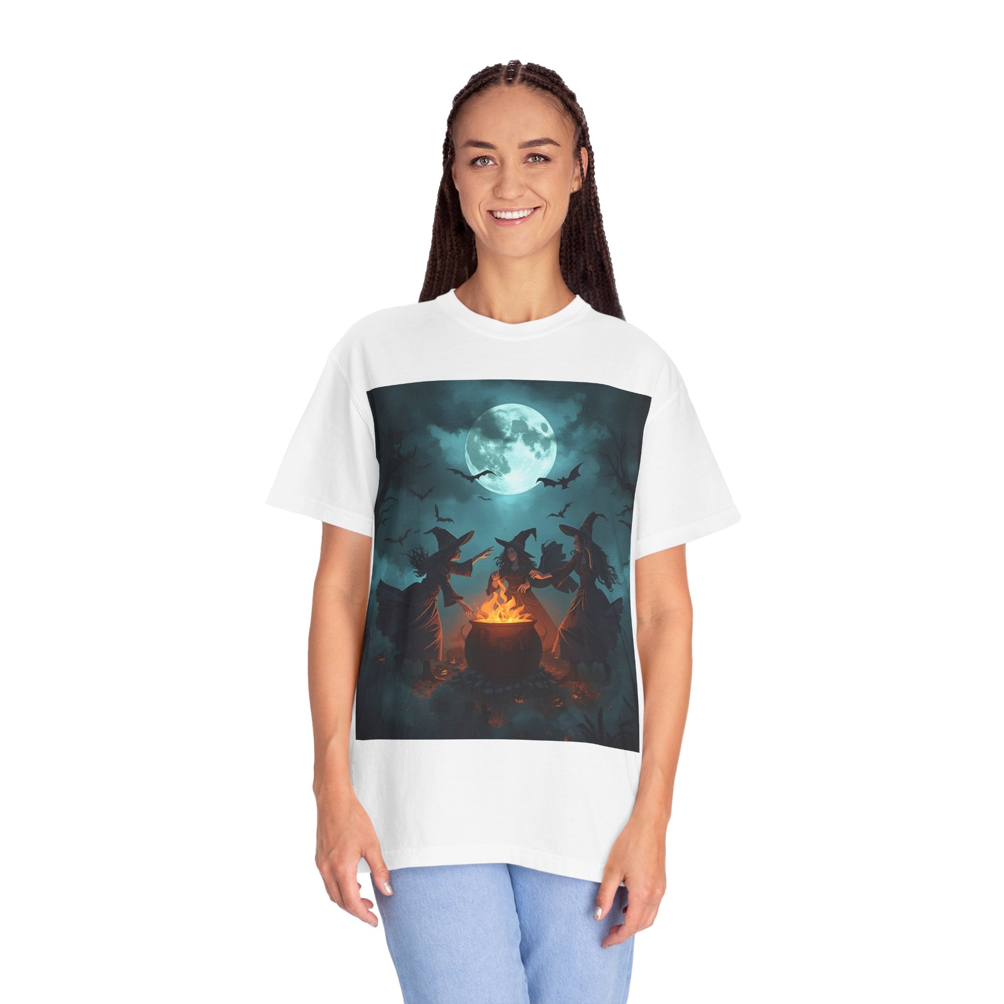 Spooky Halloween T-Shirt, Witchy Vibes Shirt, Unisex Spooky Tee, Halloween Costume Top, Witch Cauldron Graphic Shirt