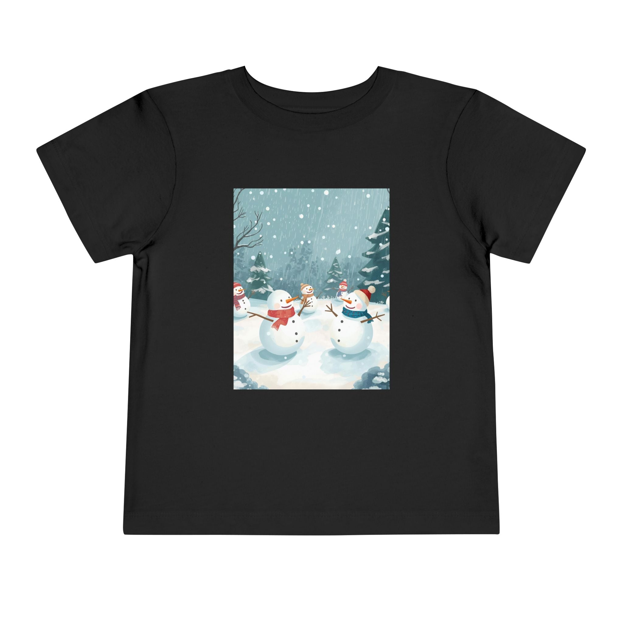 Festive Christmas Snowman Toddler Short Sleeve Tee