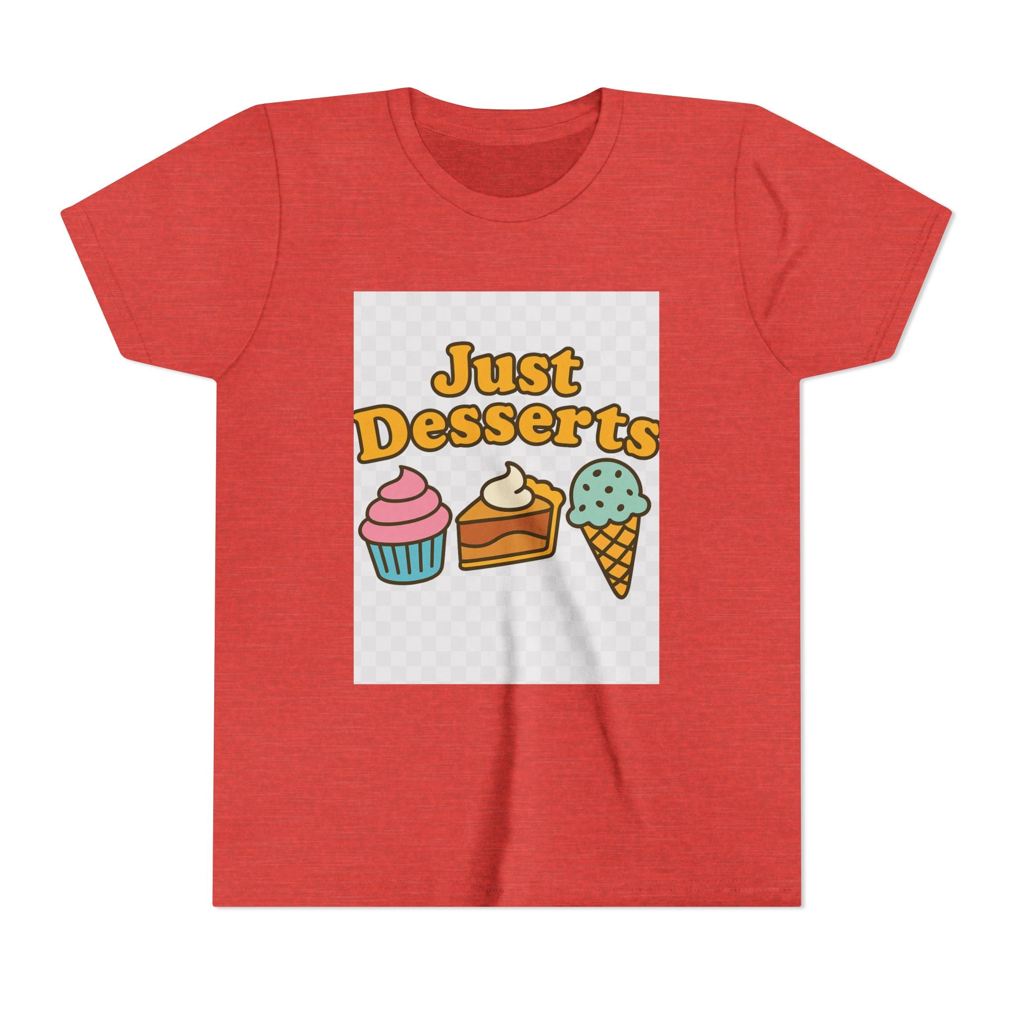 Youth Short Sleeve Tee - Just Desserts Ice Cream and Cupcake Graphic T-Shirt