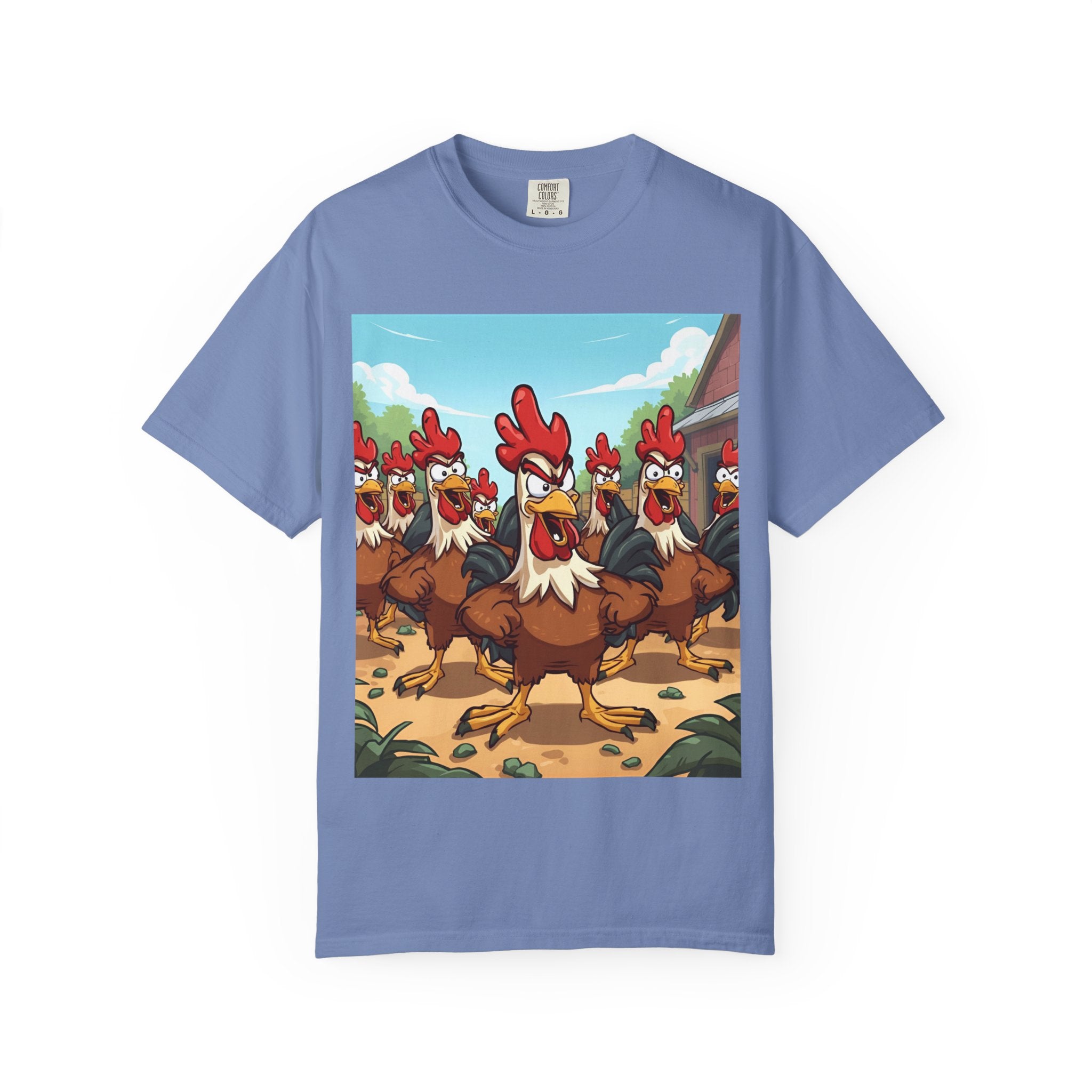 Funny Chicken Graphic Tee, Animated Rooster Shirt, Quirky Farm Animal Apparel, Gift for Chicken Lovers, Casual Wear for All