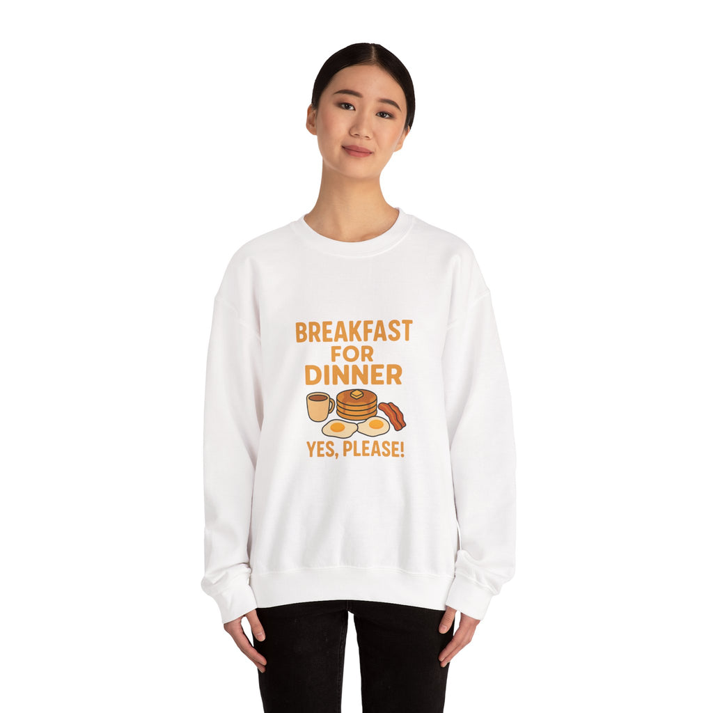 Breakfast for Dinner Sweatshirt, Cozy Crewneck for Food Lovers, Cute Gift for Brunch Enthusiasts, Fun Casual Wear, Ideal for Foodie Gifts