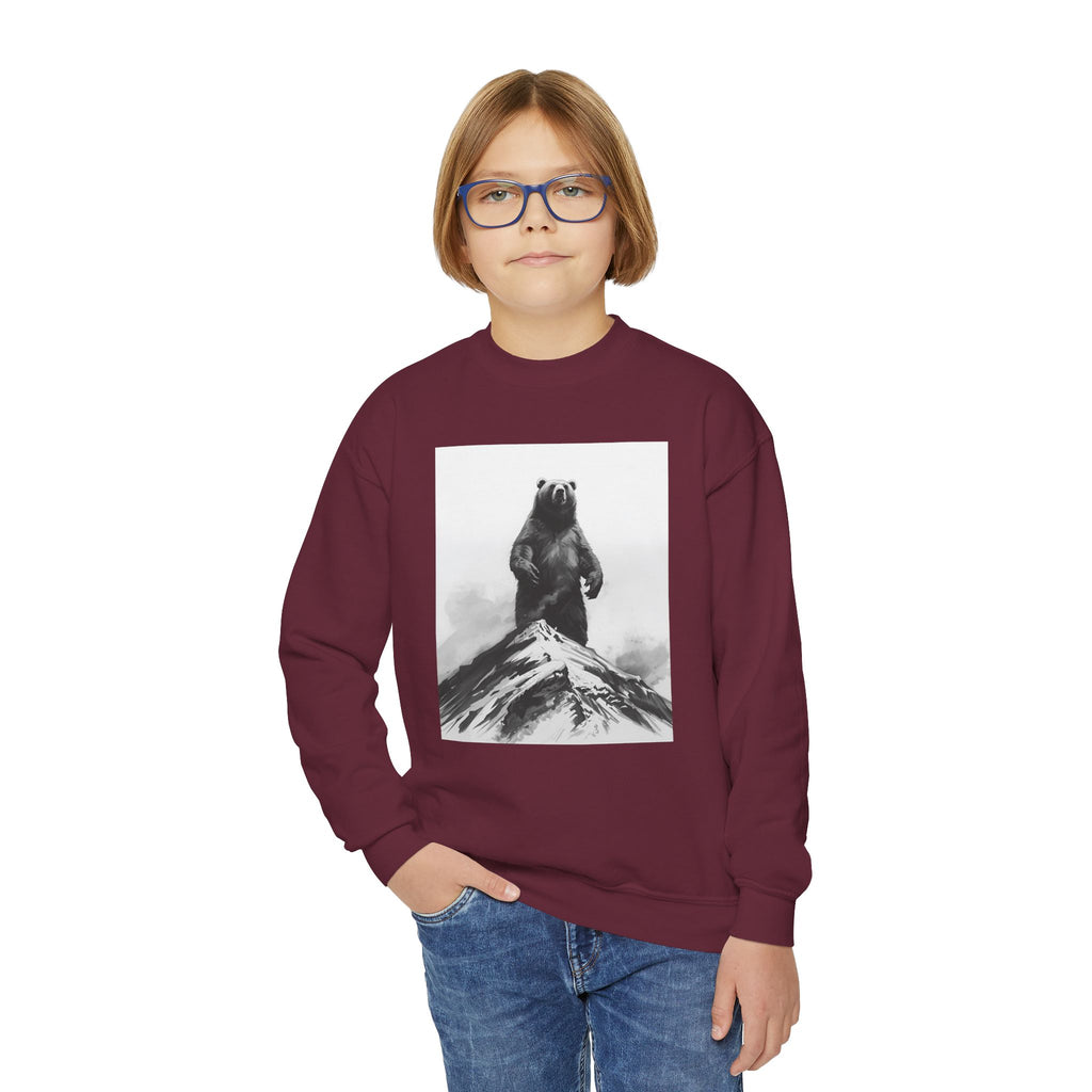 Bear Mountain Snow Youth Crewneck Sweatshirt