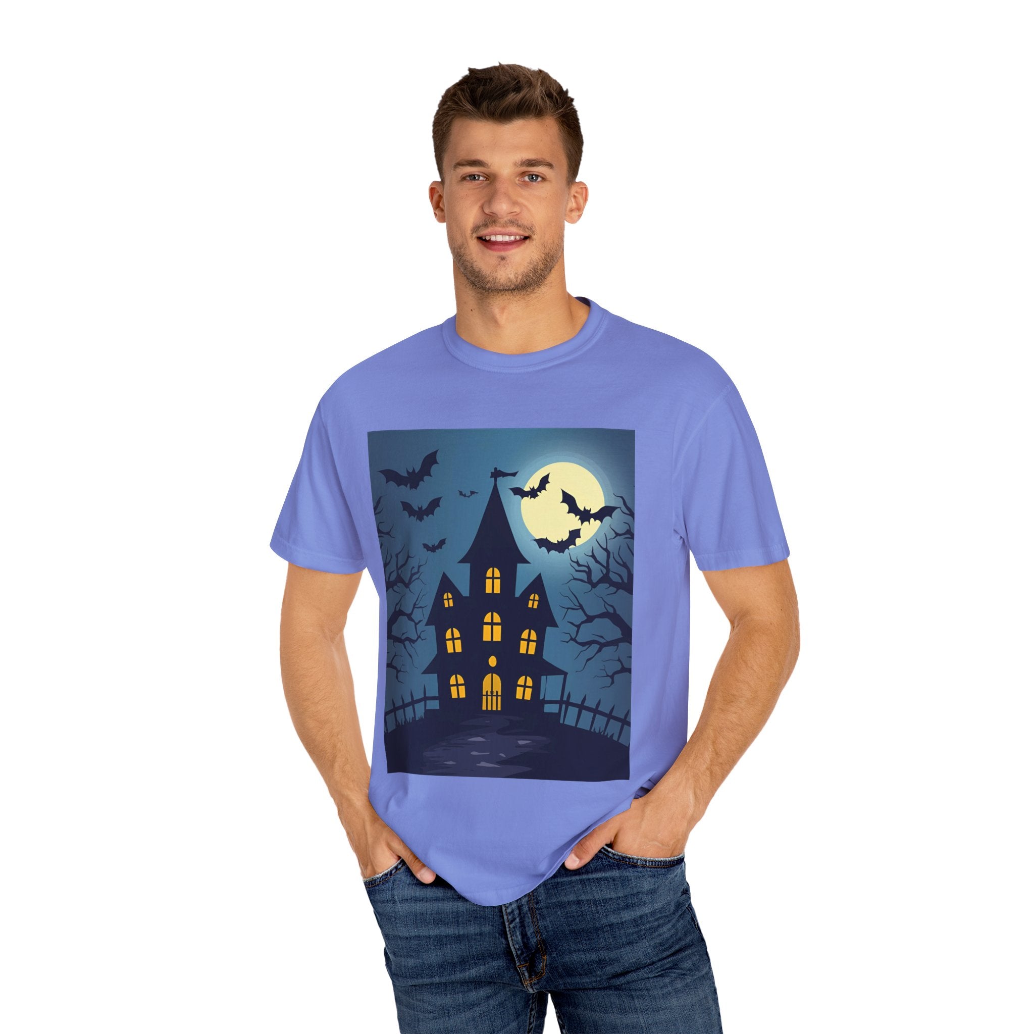 Haunted House Graphic T-Shirt | Halloween Tee, Unisex Shirt, Spooky Top, Fall Apparel, Gift for Halloween Lovers