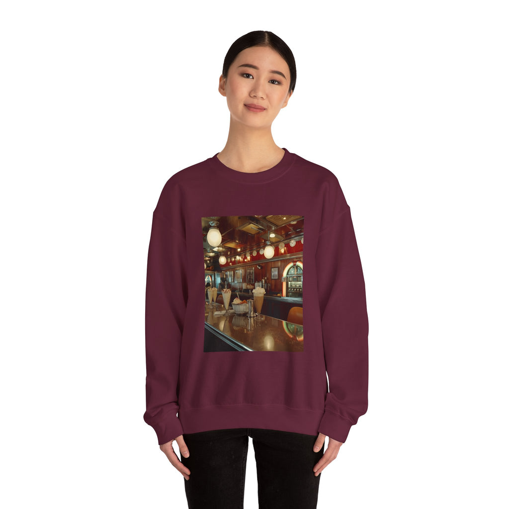 Cozy Café Vibes Sweatshirt, Unisex Crewneck, Coffee Lover Gift, Retro Coffee Shop Aesthetic, Perfect for Fall, Great for Lounging