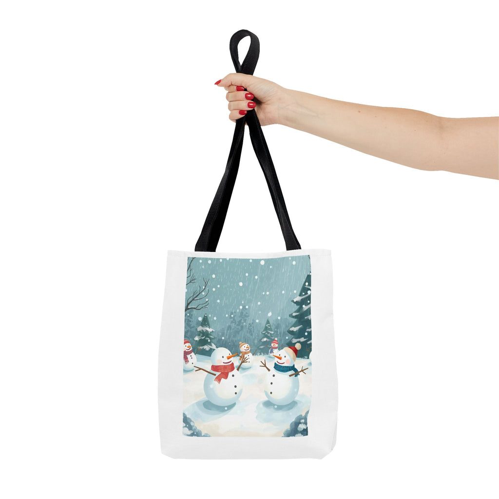 Christmas Winter Wonderland Tote Bag, Snowman Design, Holiday Shopping Bag, Christmas Gift, Reusable Eco Bag, Festive Accessory