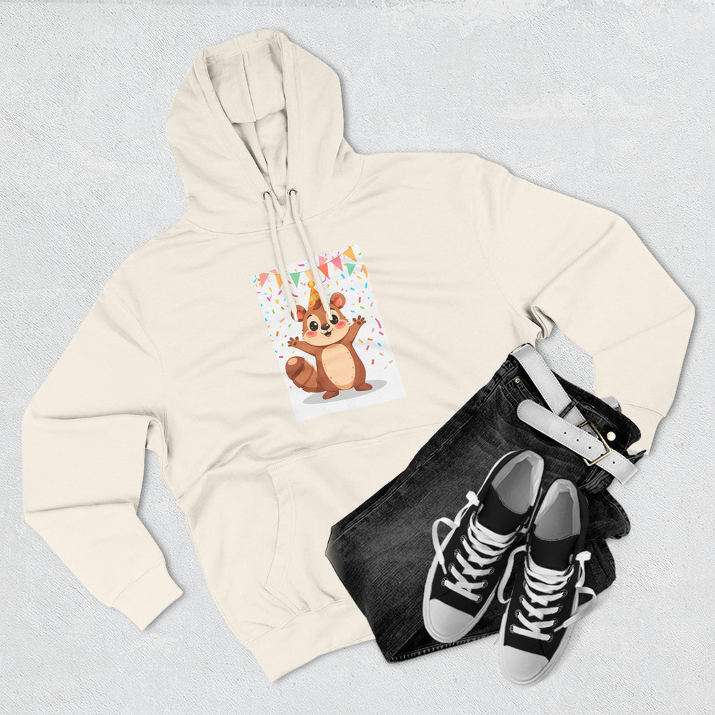 Party Animal With Squirl Three-Panel Fleece Hoodie