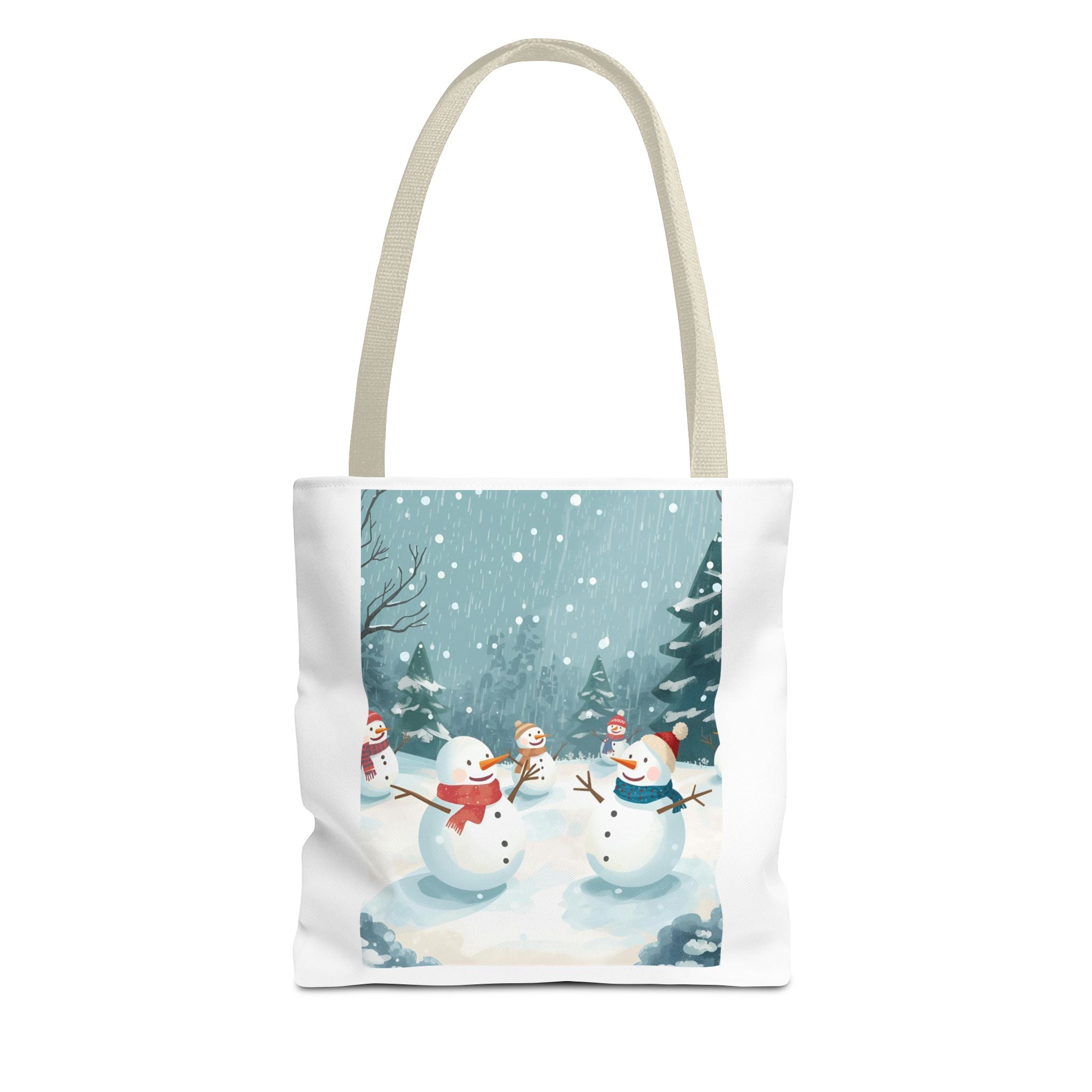 Christmas Winter Wonderland Tote Bag, Snowman Design, Holiday Shopping Bag, Christmas Gift, Reusable Eco Bag, Festive Accessory