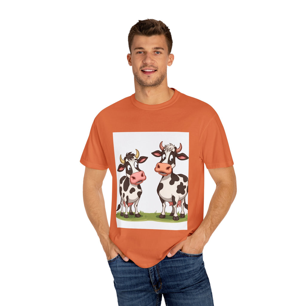 Cute Cows Unisex T-Shirt, Cute Cow Graphic Tee, Animal Lover Gift, Casual Wear, Birthday Present, Fun Farm Shirt