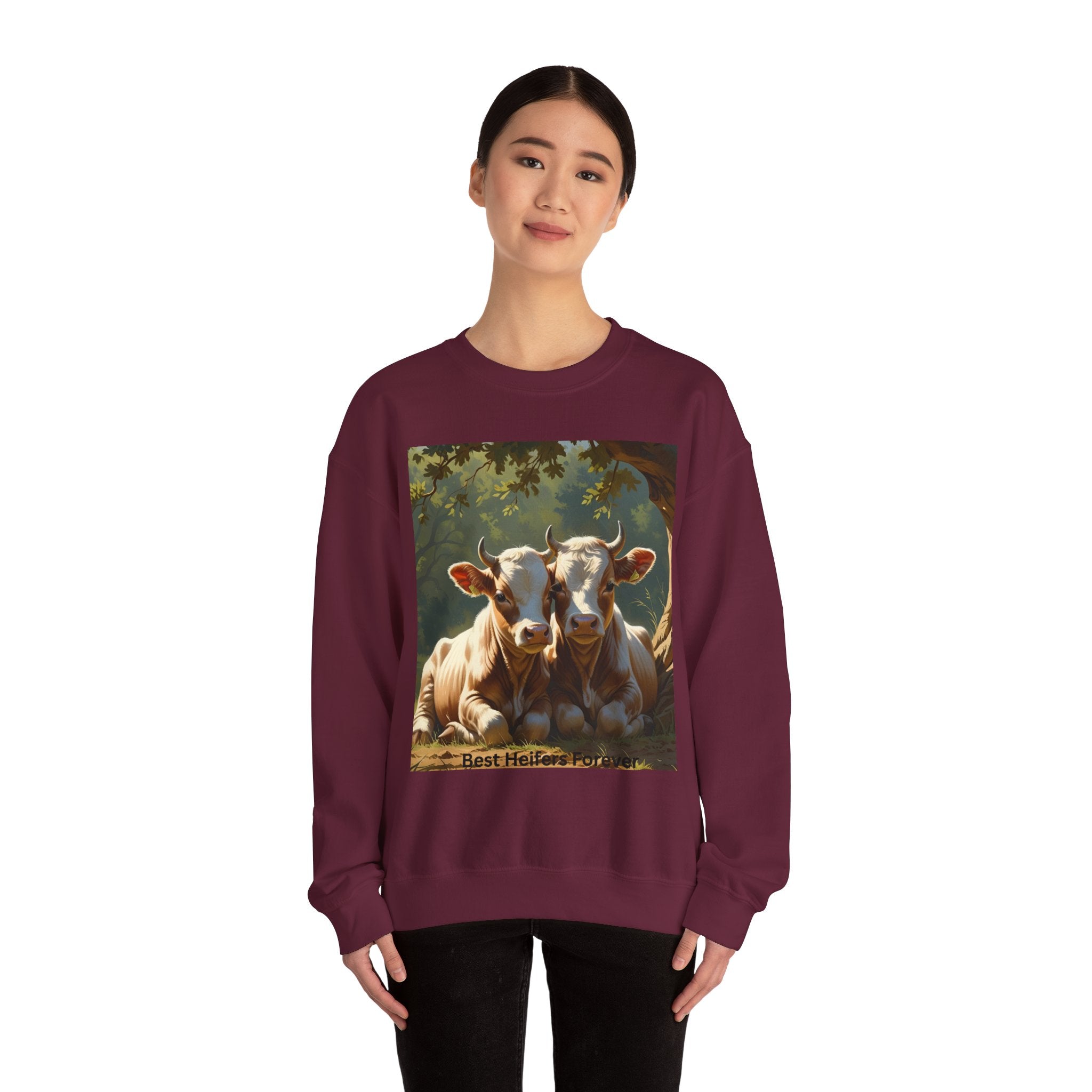 Cozy Cow Crewneck Sweatshirt, Unisex Pullover, Animal Lover Gift, Farmhouse Decor, Best Friends, Cute Sweatshirt