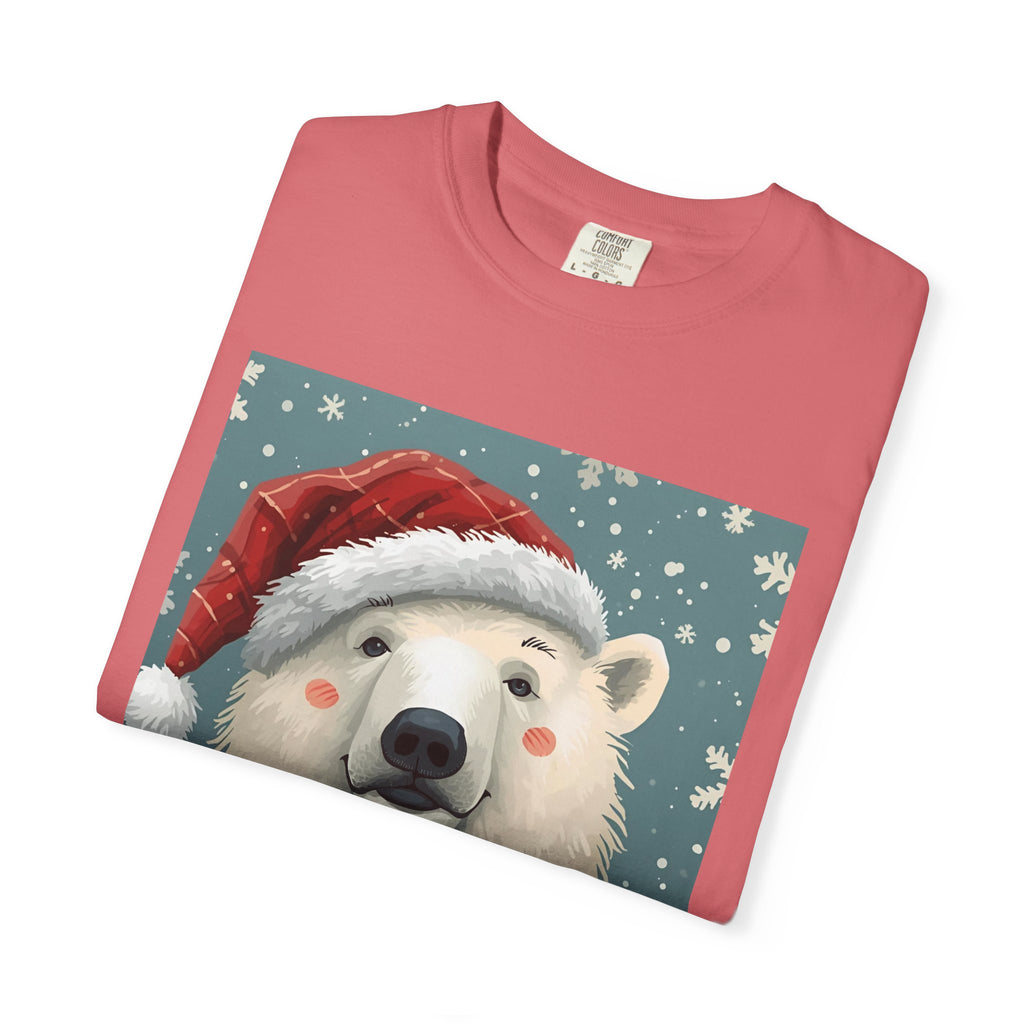 Festive Polar Bear T-Shirt, Christmas Tee, Winter Apparel, Holiday Shirt, Gift Idea, Unisex Graphic Tee