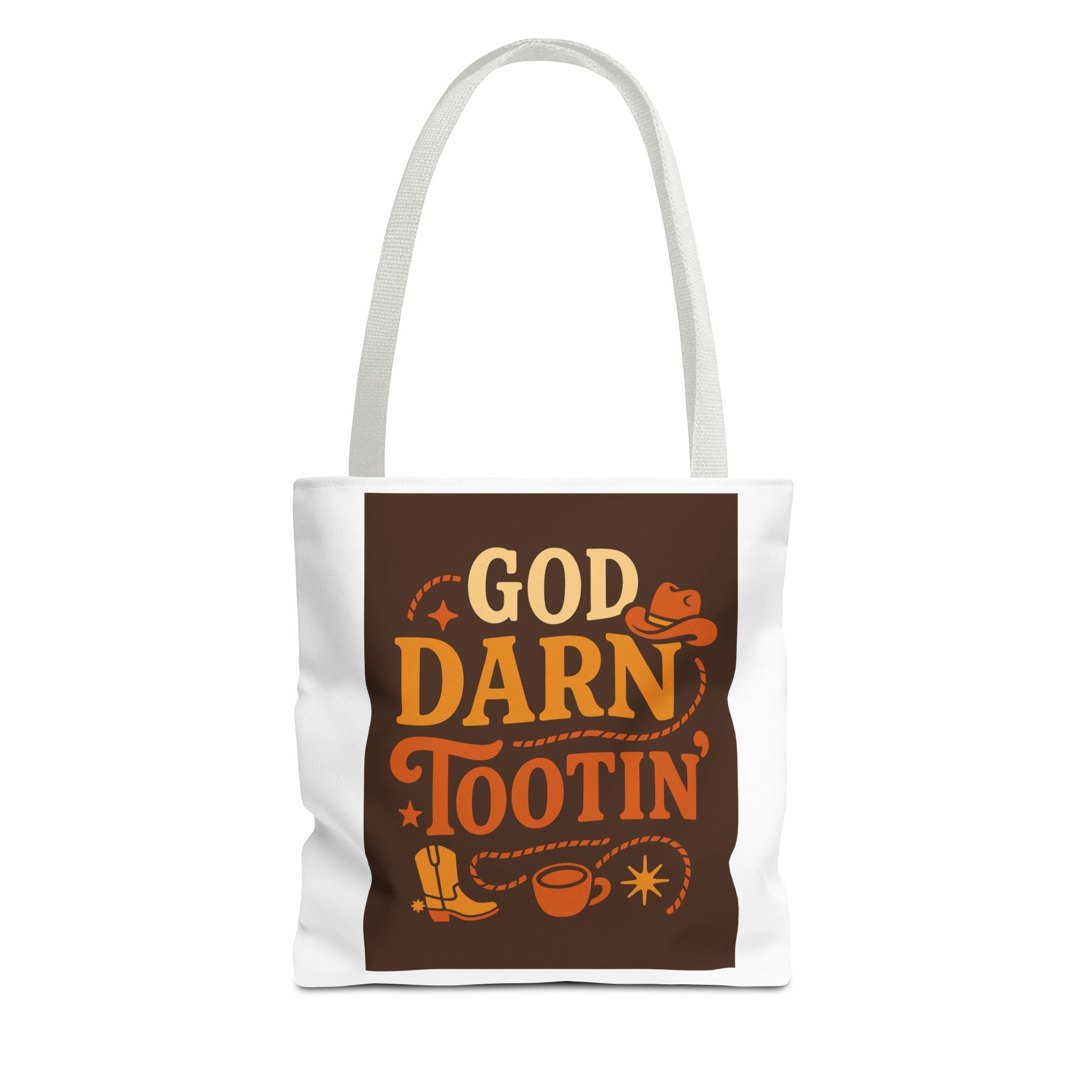 Western-Themed Tote Bag with 'God Darn Tootin' Design, Cowgirl Tote, Funny Grocery Bag, Cowboy Gift, Unique Beach Bag, Tote for Festivals