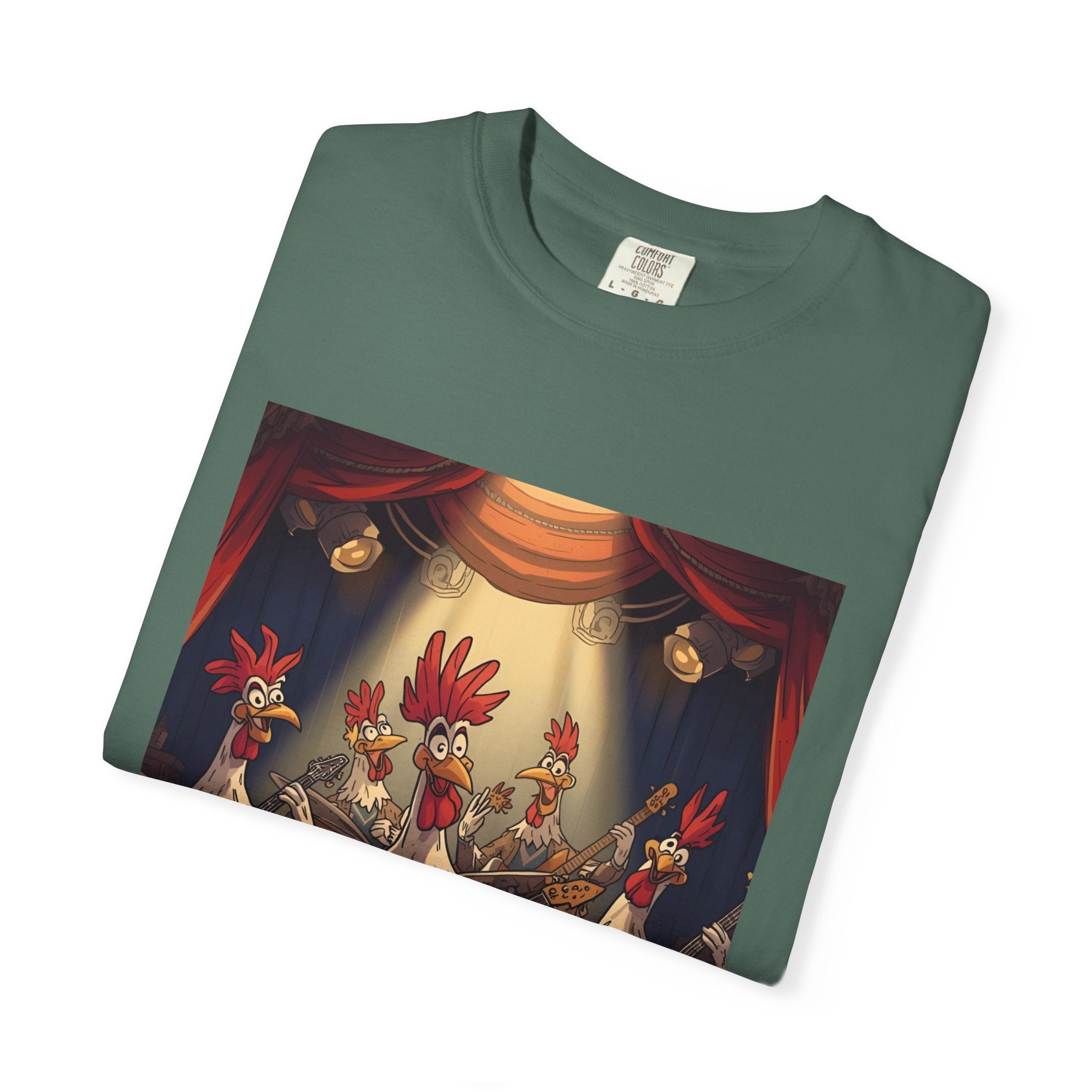 Funny Chicken Band T-Shirt, Unisex Tee for Chicken Lovers, Gift for Musicians, Birthday Shirt, Animal Art Clothing