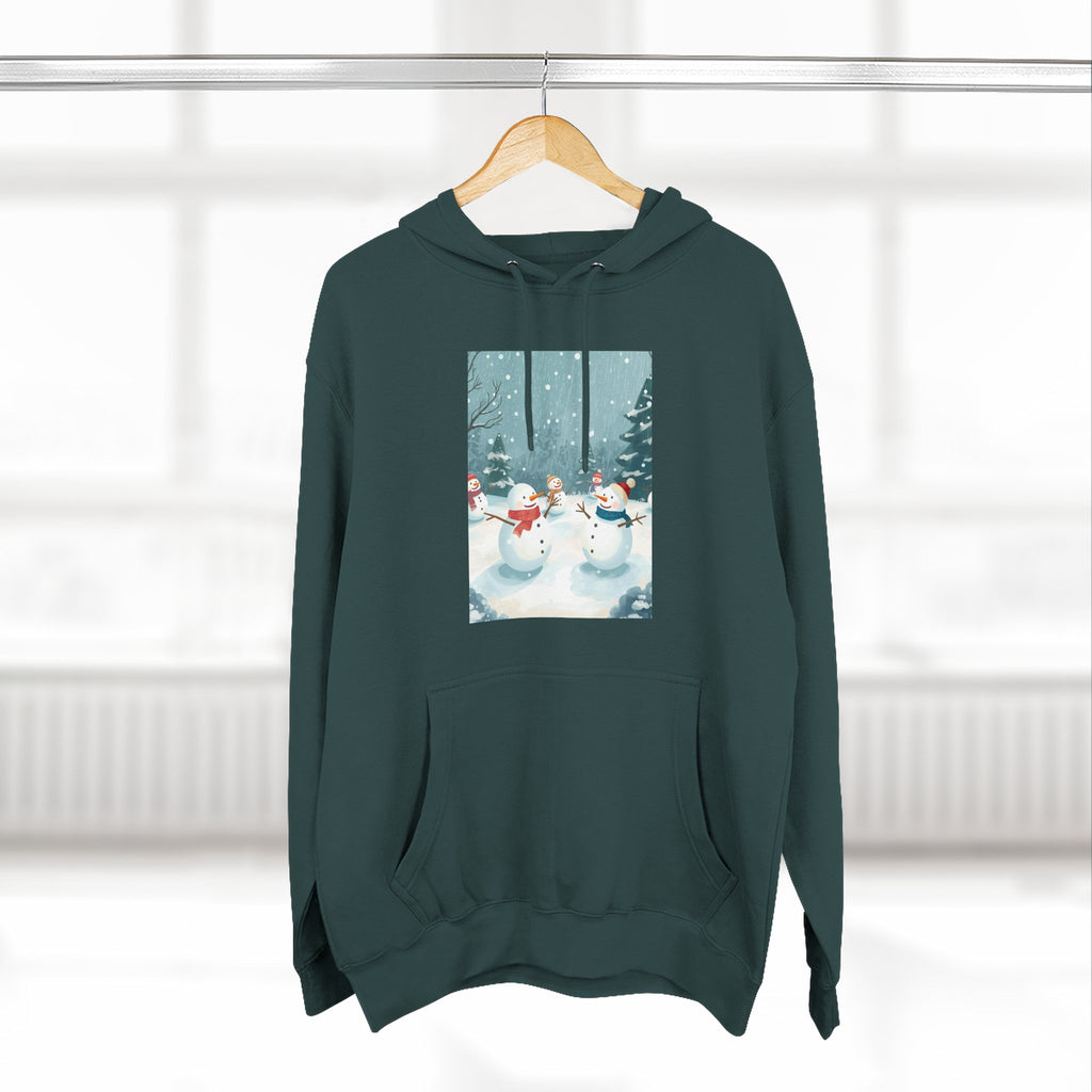 Cozy Snowman Hoodie, Winter Apparel, Holiday Gift, Christmas, Fleece Hoodie, Seasonal Style, Cold Weather Wear