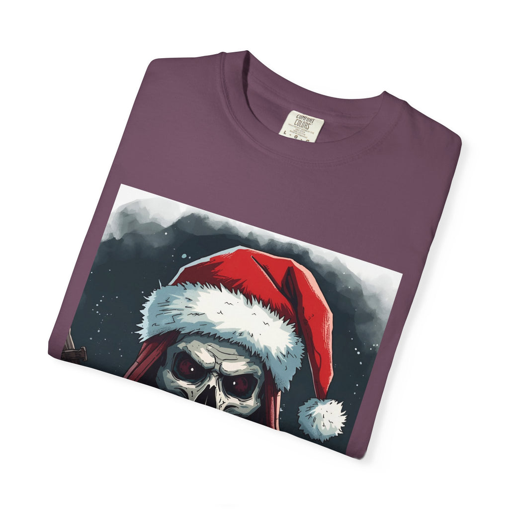 Spooky Santa Skull Graphic T-Shirt - Unisex Holiday Apparel, Christmas Gift, Casual Wear, Graphic Tee, Halloween Shirt