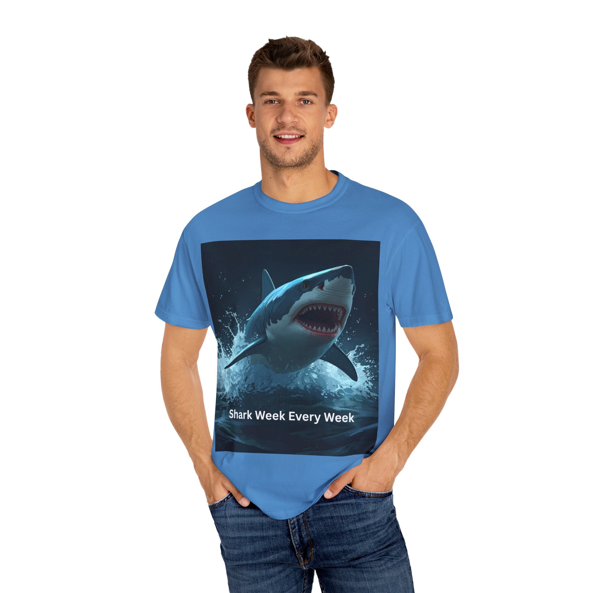 Shark Week Unisex T-Shirt | Fun Ocean Lover Tee, Summer Beachwear, Gift for Shark Fans, Party Outfit, Ocean Conservation Awareness