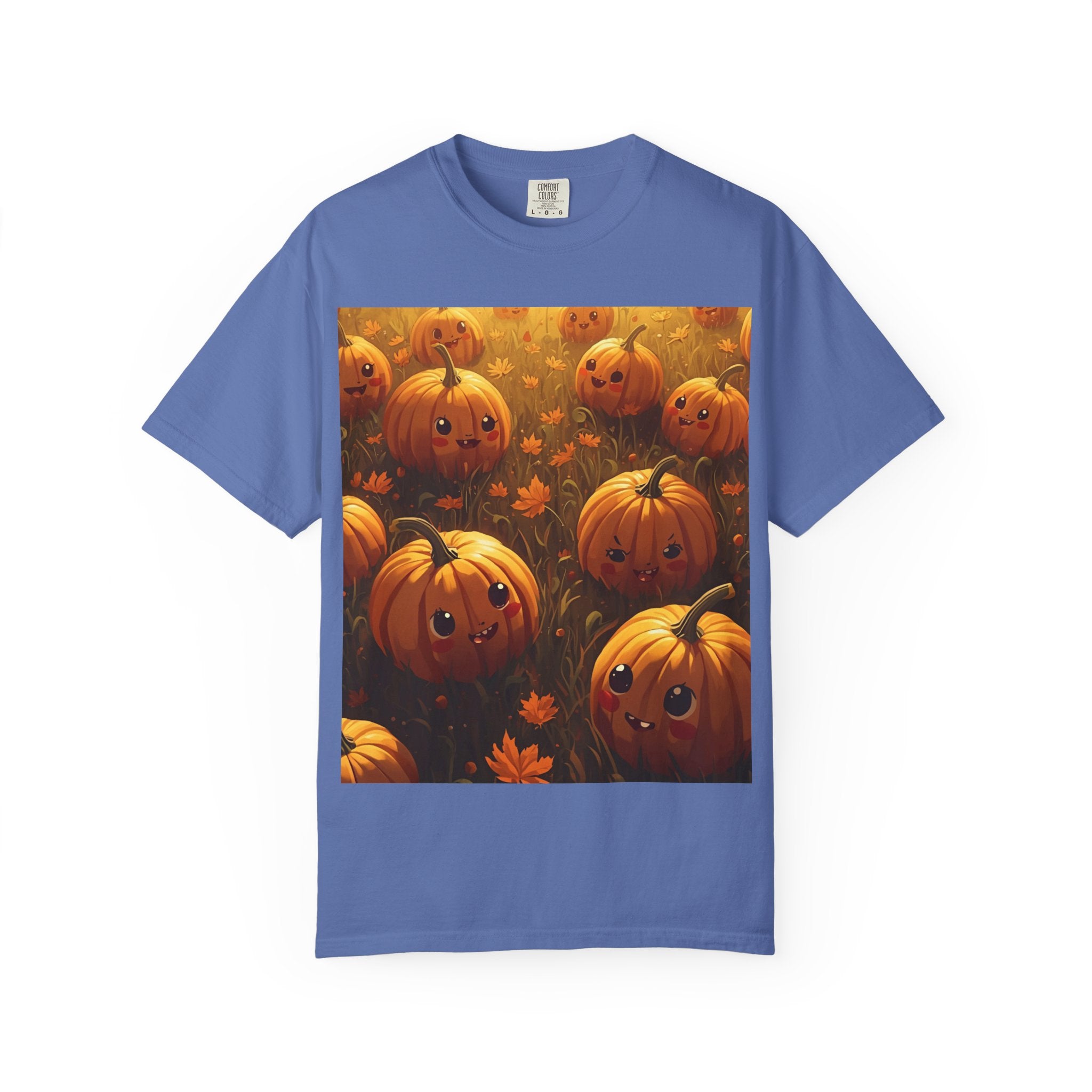 Cute Pumpkin Graphic T-Shirt, Fall Fashion, Halloween Tee, Autumn Wear, Unisex Garment-Dyed Shirt, Seasonal Gift