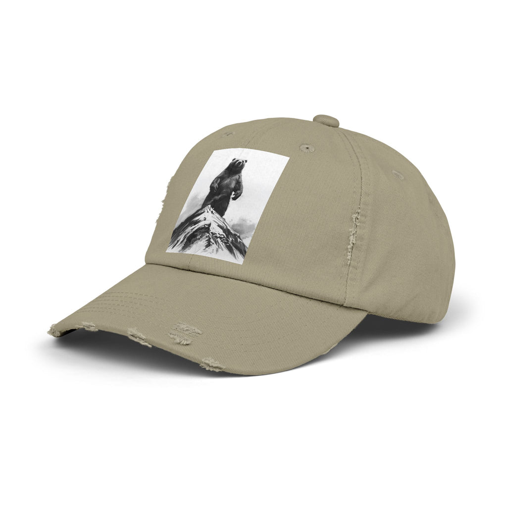 Bear Mountain Snow Unisex Distressed Cap