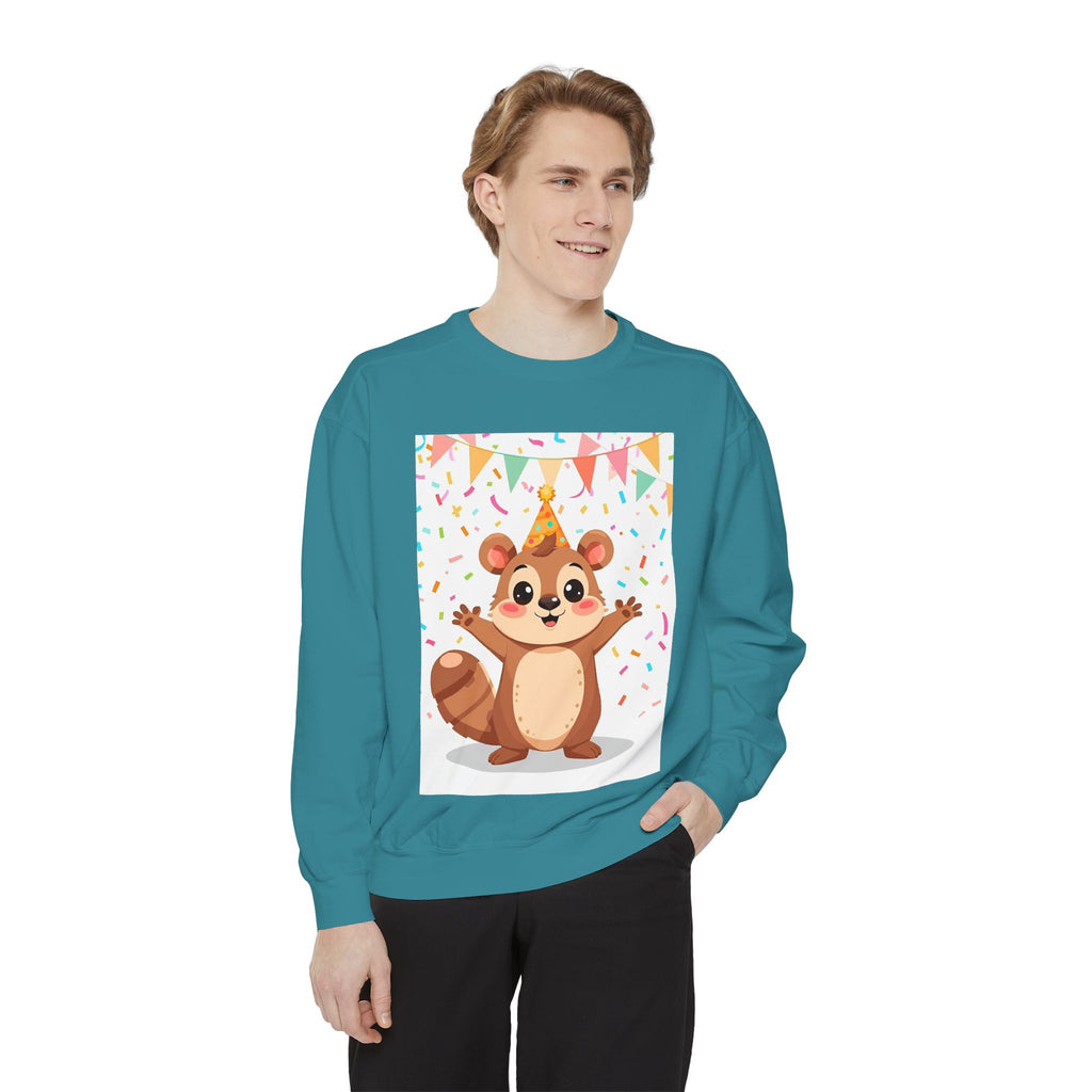 Party Animal With Squirl Unisex Garment-Dyed Sweatshirt