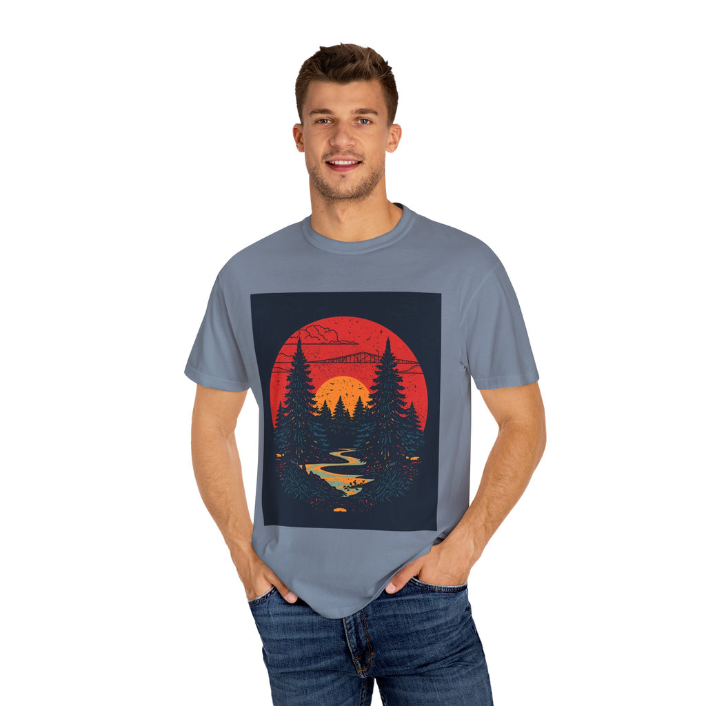 Nature Sunset Unisex T-shirt, Outdoor Adventure Tee, Camping Shirt, Hiking Gear, Mens and Womens Apparel