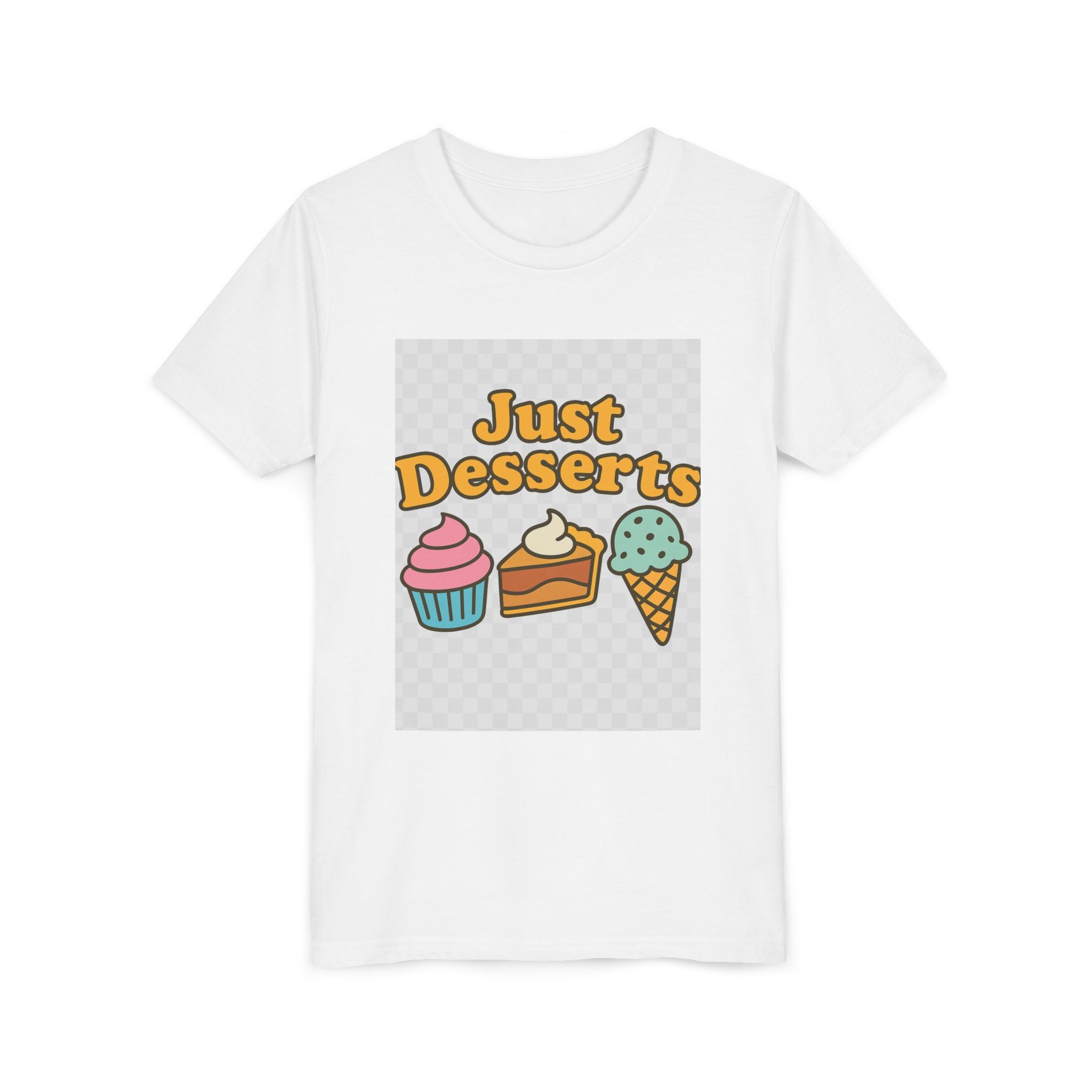 Youth Short Sleeve Tee - Just Desserts Ice Cream and Cupcake Graphic T-Shirt