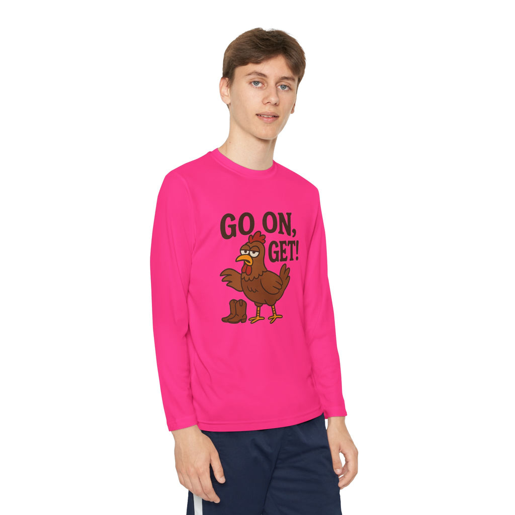 Go On Get Funny Youth Chicken Shirt