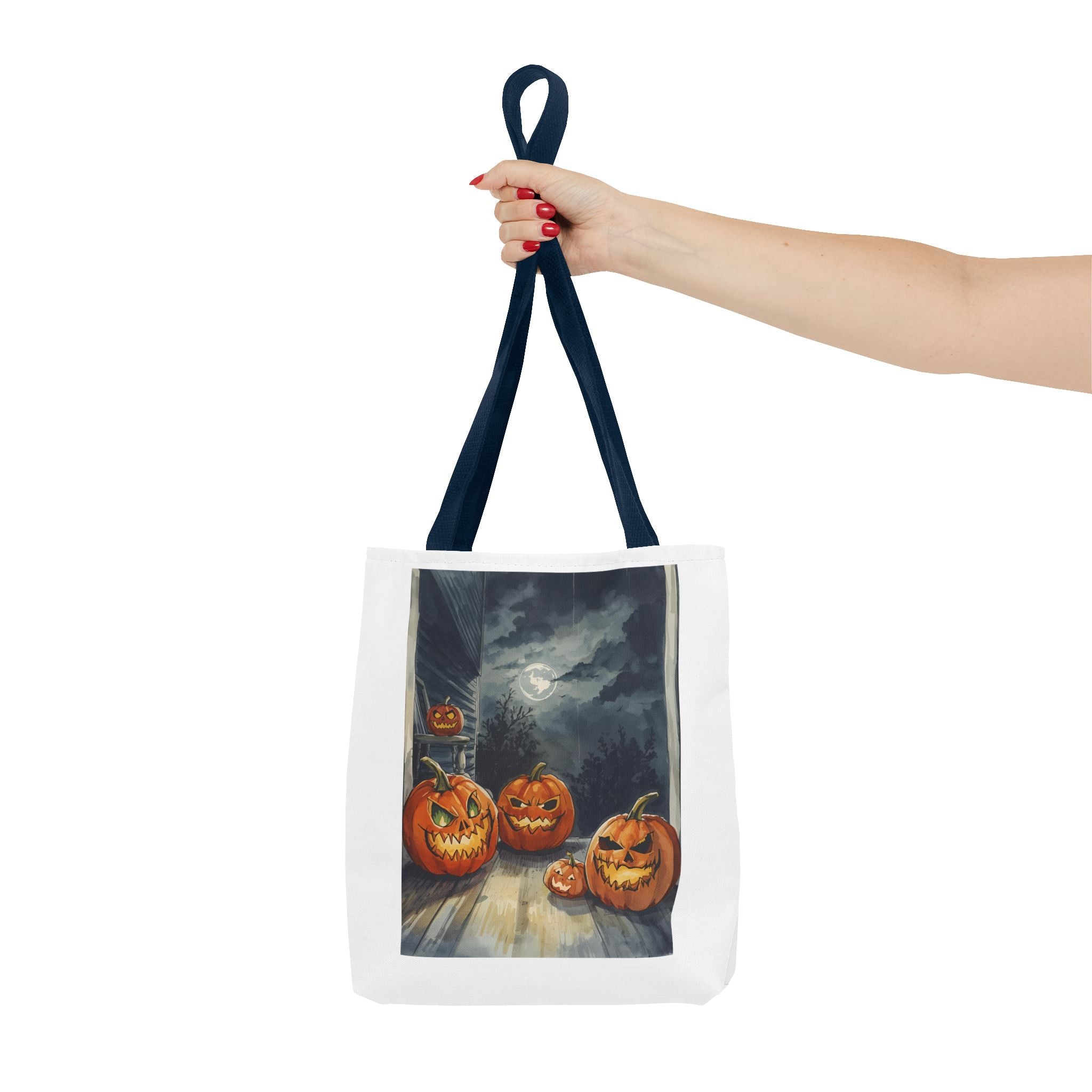 Halloween Pumpkin Tote Bag, Spooky Fall Accessories, Trick or Treat Bag, Autumn Vibes, Eco-Friendly Shopping