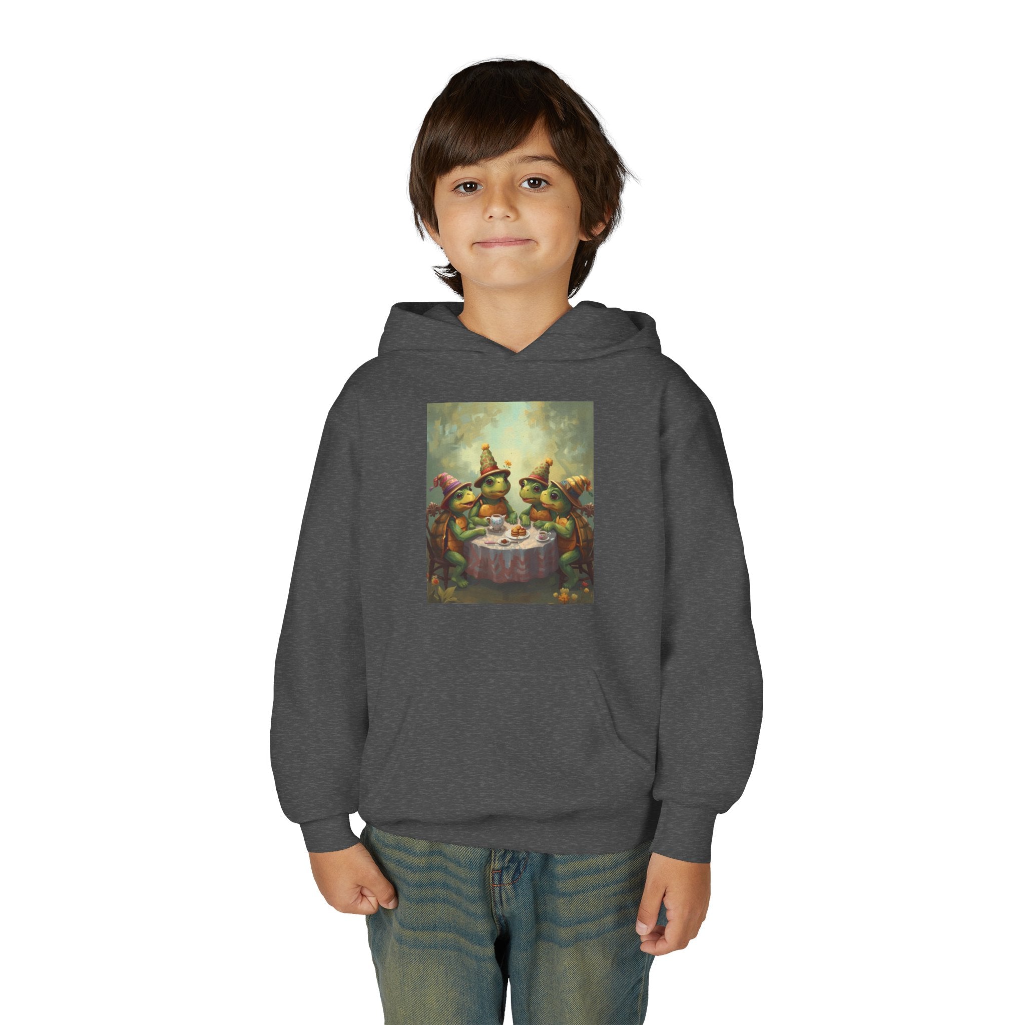 Whimsical Turtle Youth Heavy Blend Hooded Sweatshirt