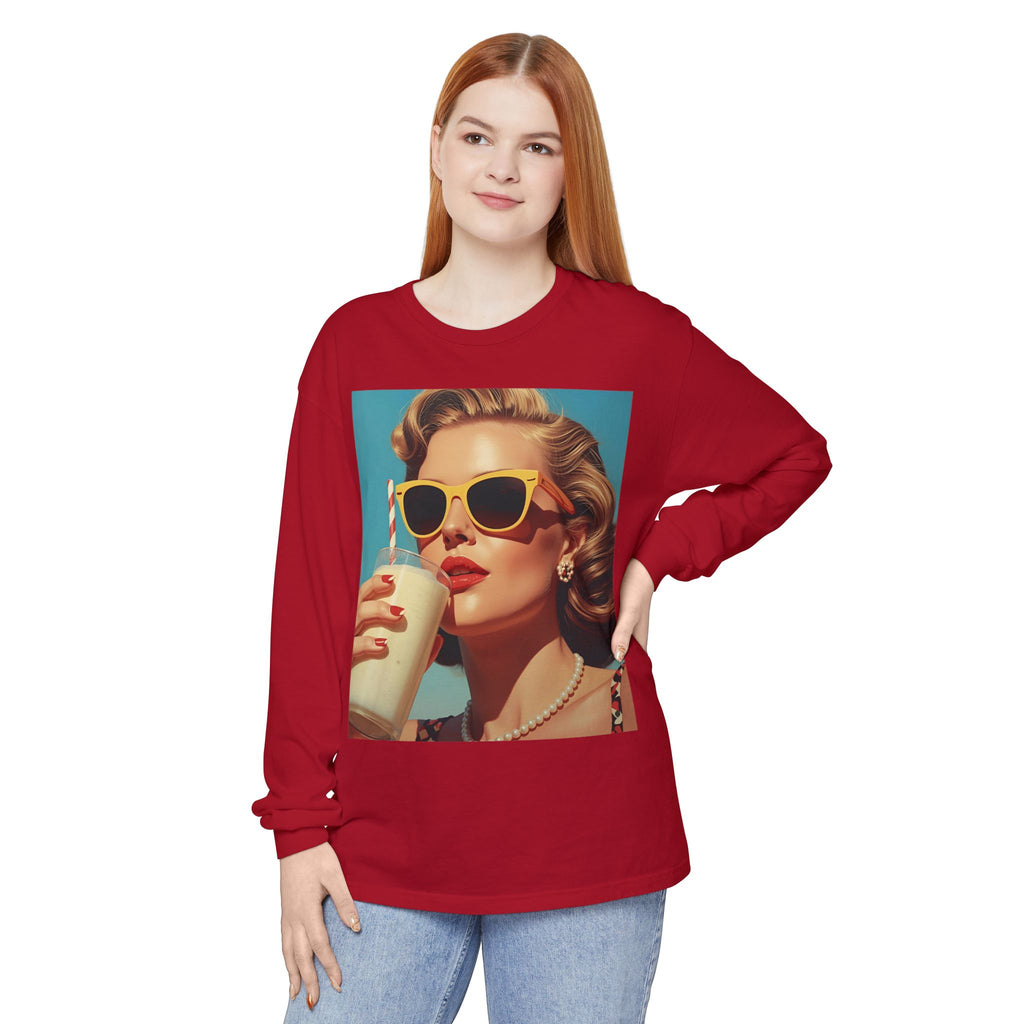 Retro Pop Art Long Sleeve T-Shirt, Vintage Graphic Tee, Fashion Top, Summer Style shirt, Gift for Art Lovers, Casual Wear