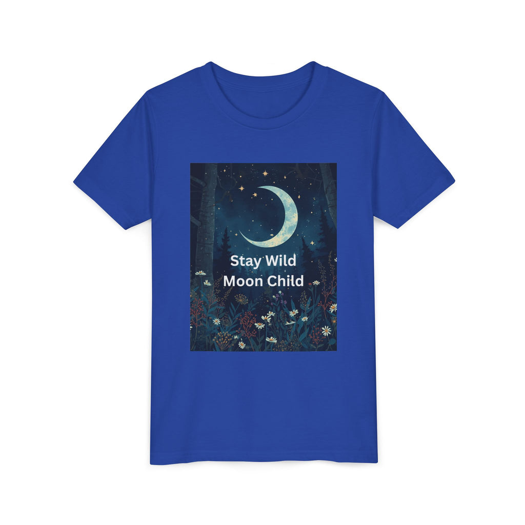 Stay Wild Moon Child Youth Tee - Adventure Tee, Nature Inspired Shirt, Cute Kids Clothing, Gift for Young Explorers, Eco-Friendly Tee