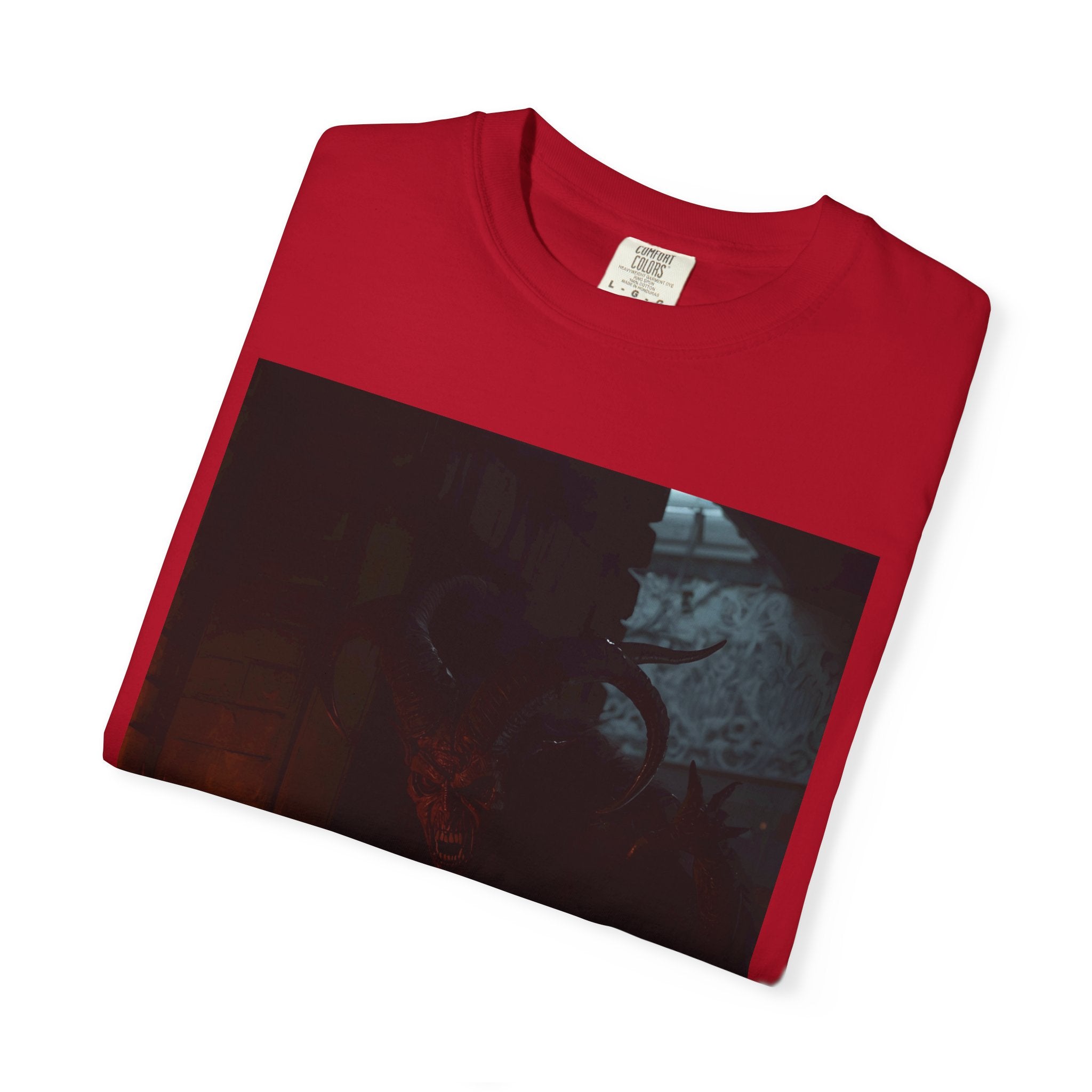 Spooky Halloween Pumpkin Shadow Unisex Garment-Dyed T-shirt