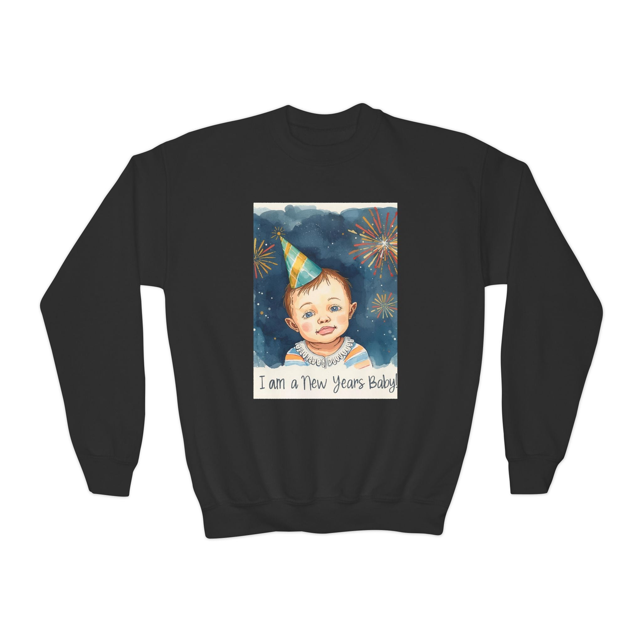 I Am A New Years Baby Youth Crewneck Sweatshirt