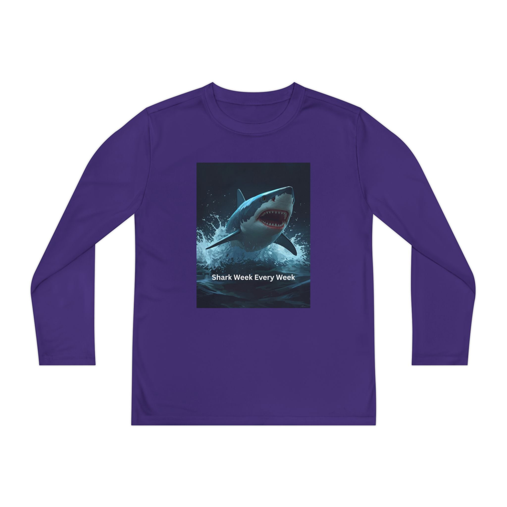 Shark Week Youth Long Sleeve Tee - Funny Ocean Shirt, Kids Gift, Summer Wear, Cool Tee, Swim Shirt, Beach Apparel