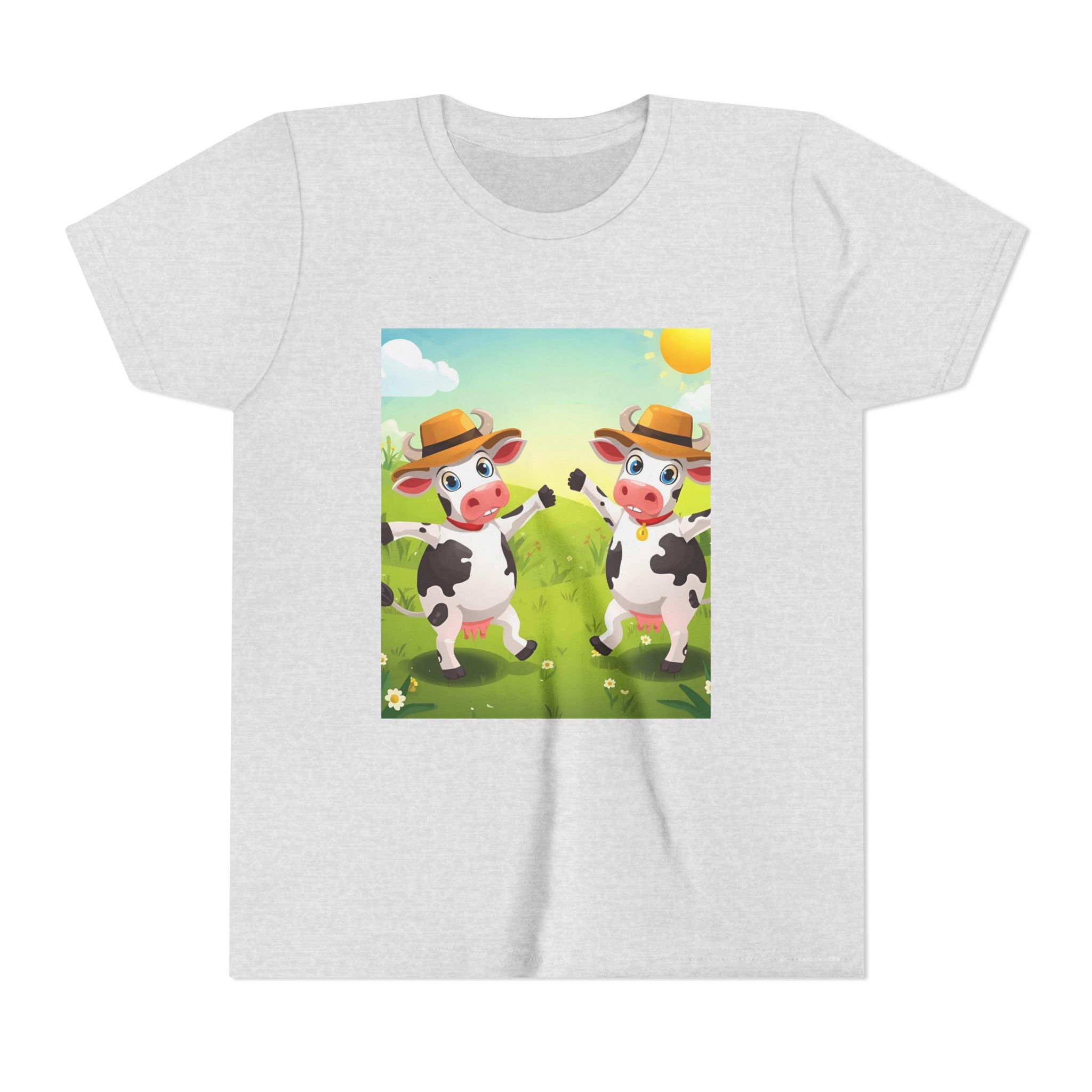 Cute Cow Fun Farm Youth Short Sleeve Tee