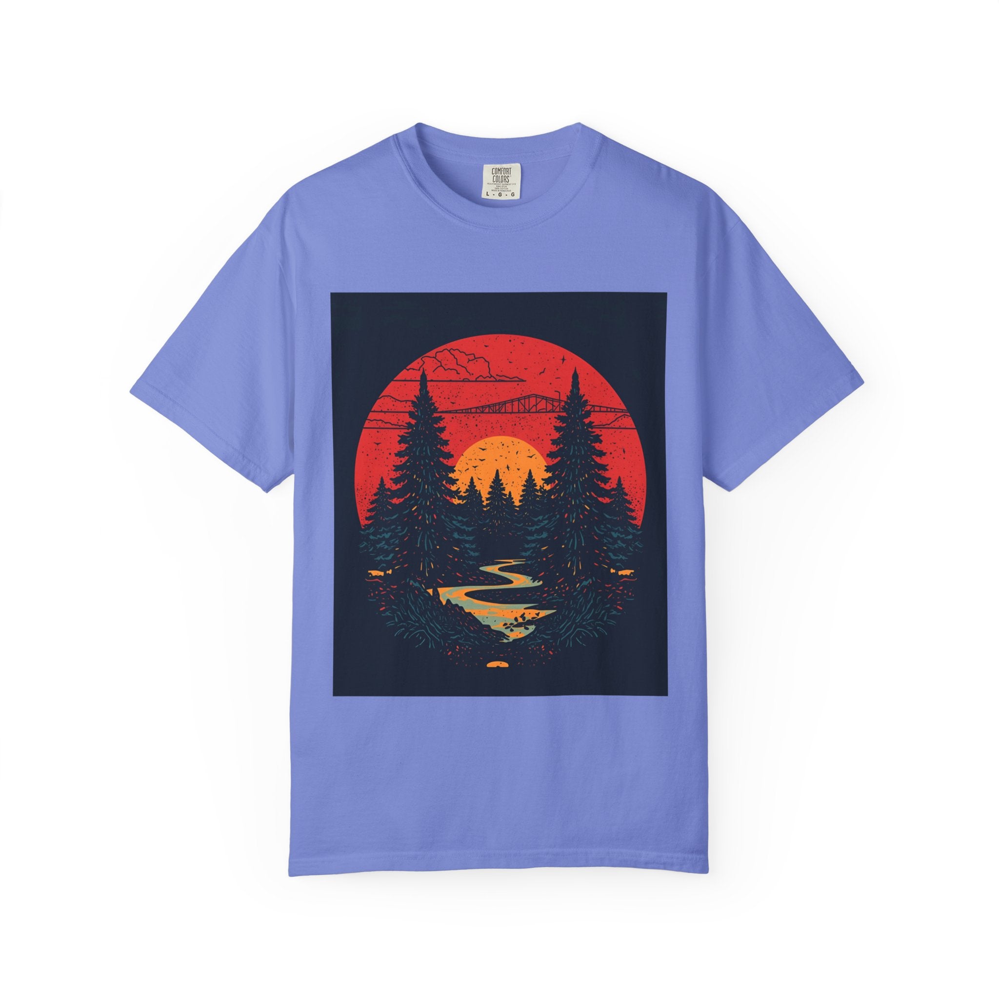Nature Sunset Unisex T-shirt, Outdoor Adventure Tee, Camping Shirt, Hiking Gear, Mens and Womens Apparel