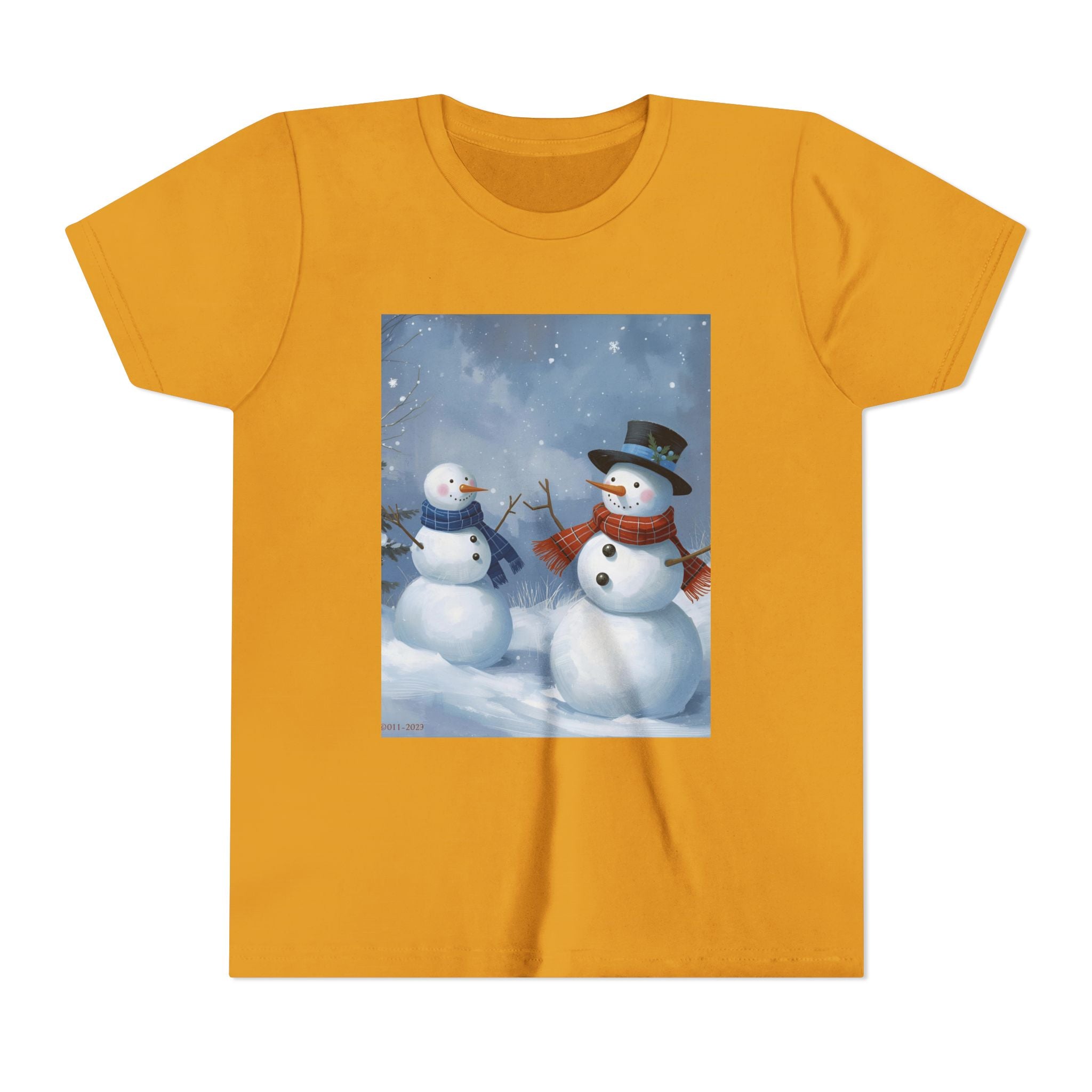 Christmas Snowman Family Youth Short Sleeve Tee